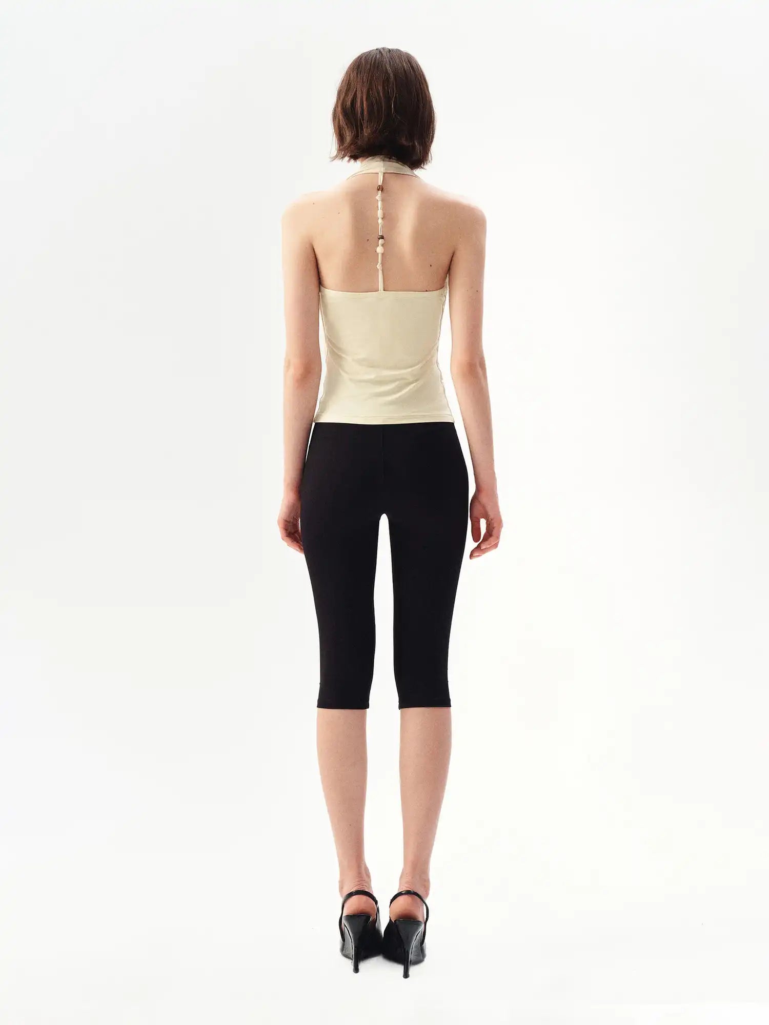 Ayo Lyocell Beaded Cowl Neck Halter Top | Canton Collective