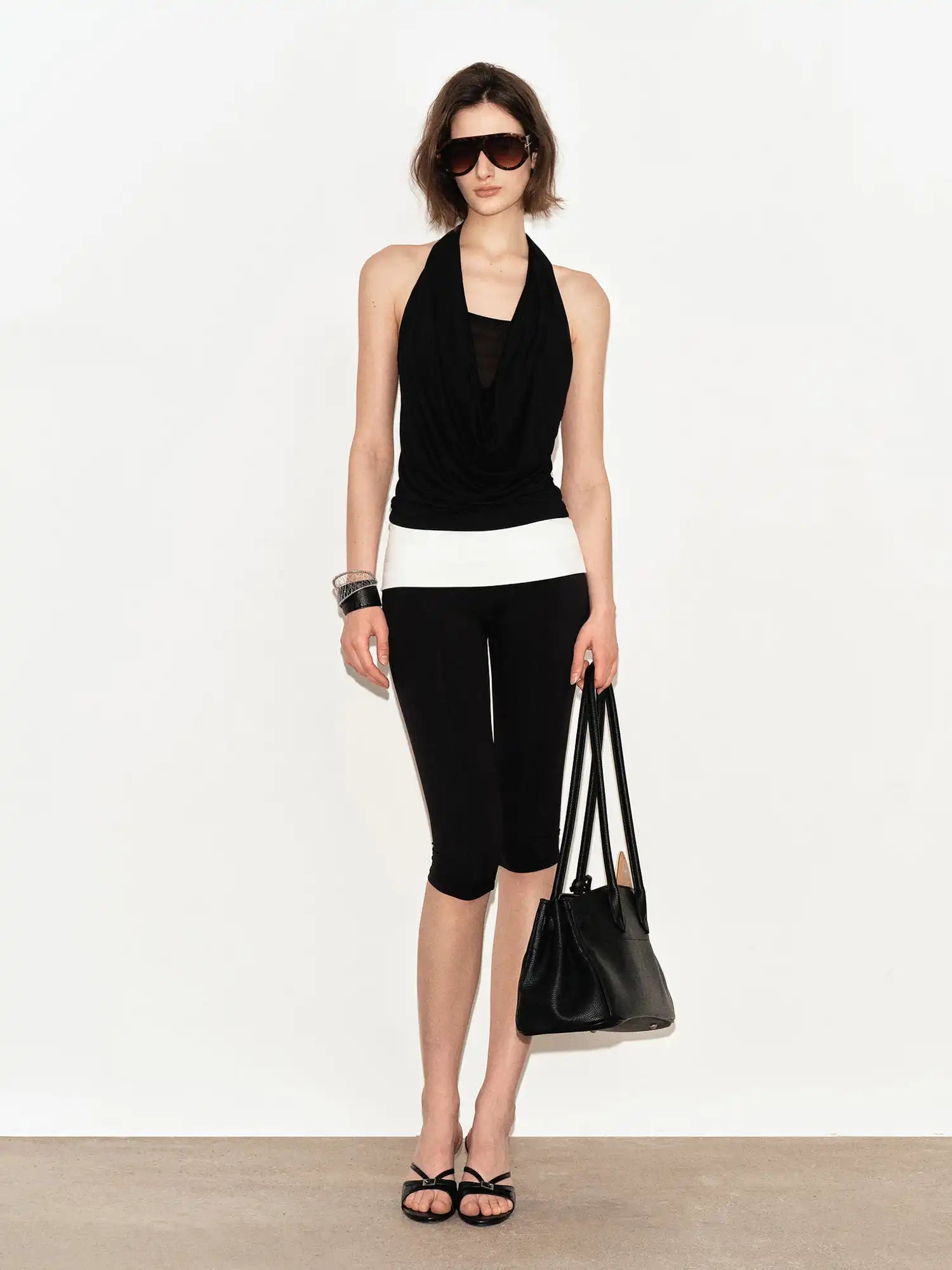 Ayo Lyocell Beaded Cowl Neck Halter Top | Canton Collective