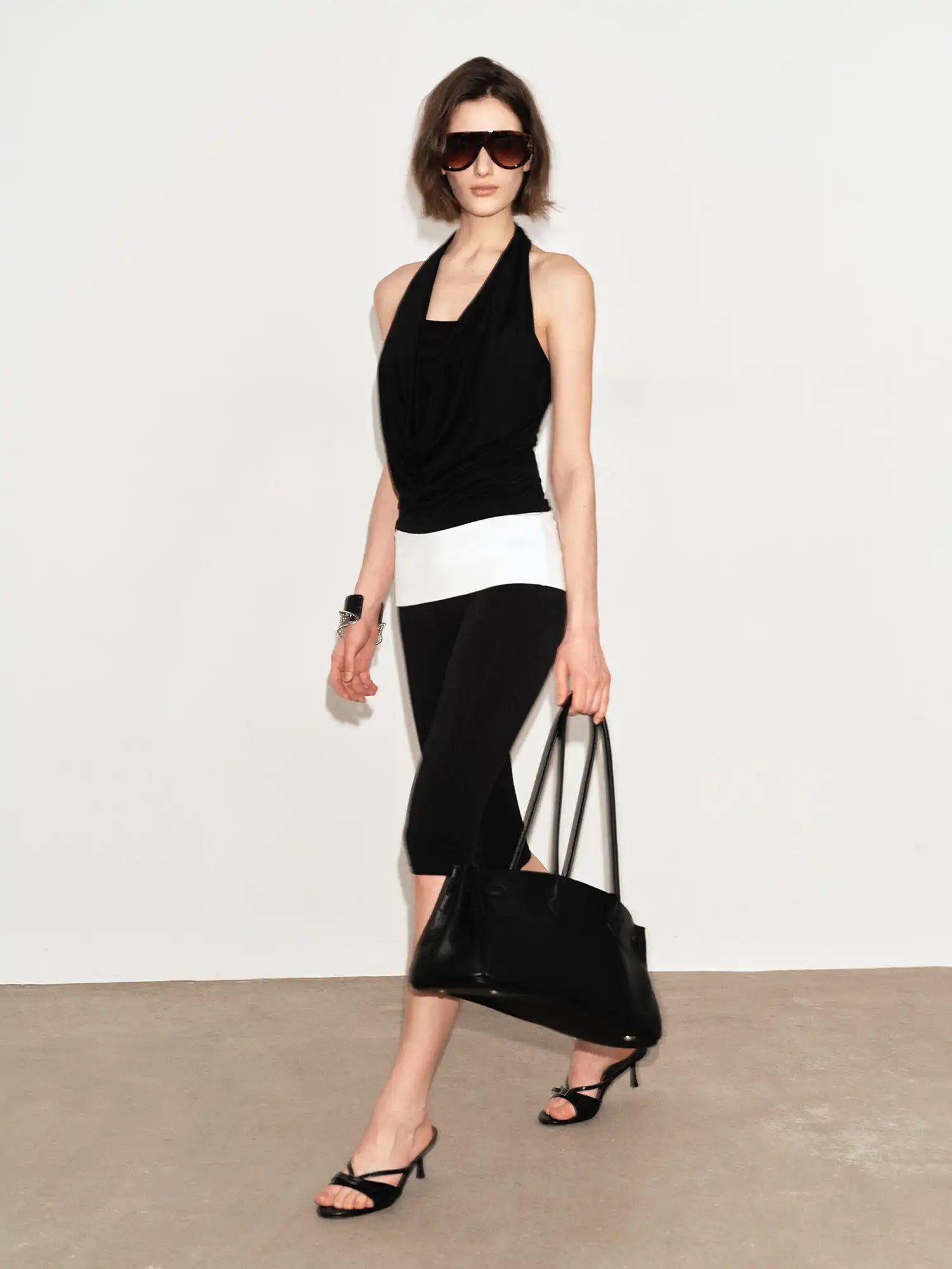 Ayo Lyocell Beaded Cowl Neck Halter Top | Canton Collective