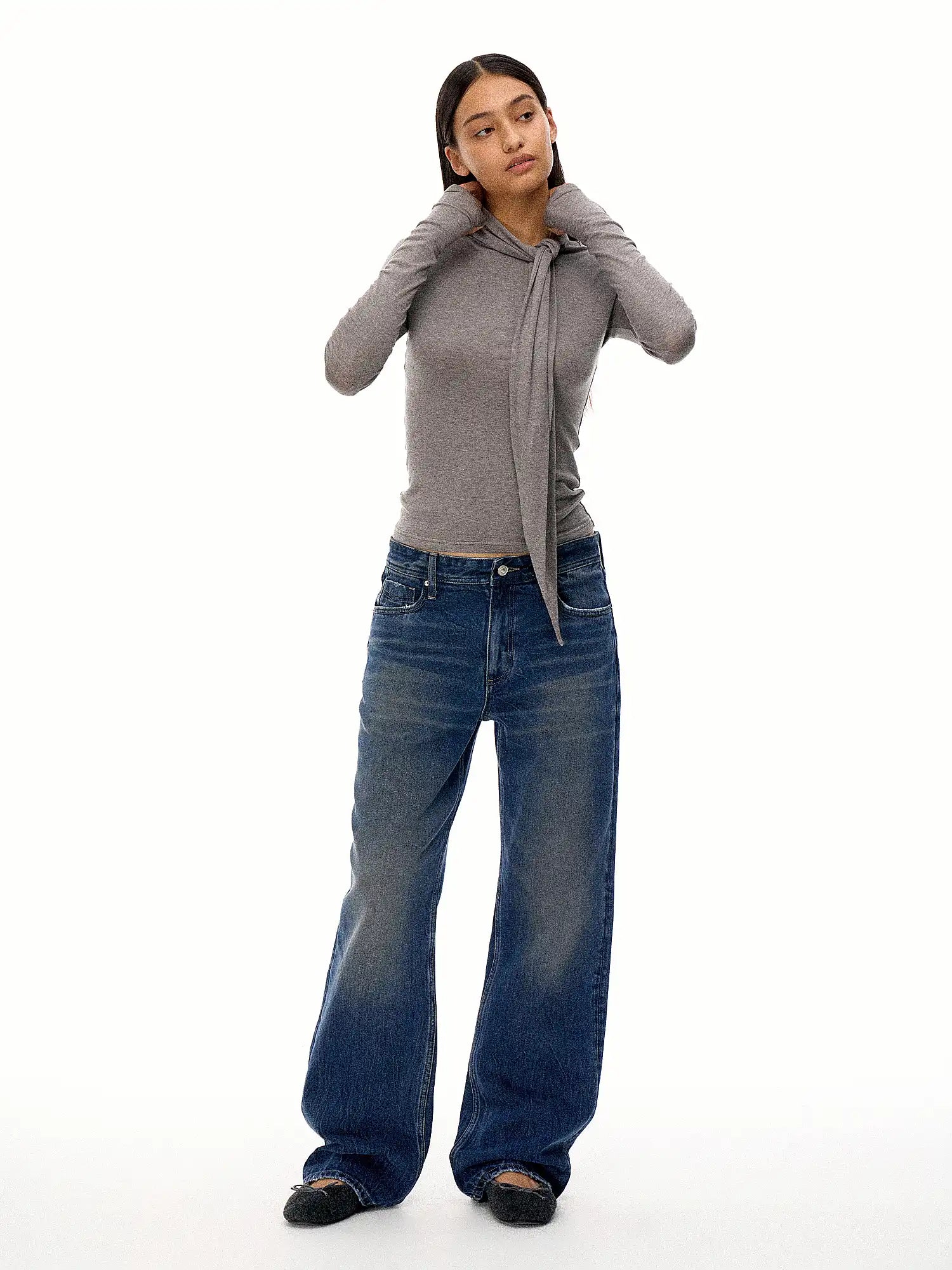 FirstFloor Lyocell Cotton Blend Wool Tie-Up Top | Canton Collective