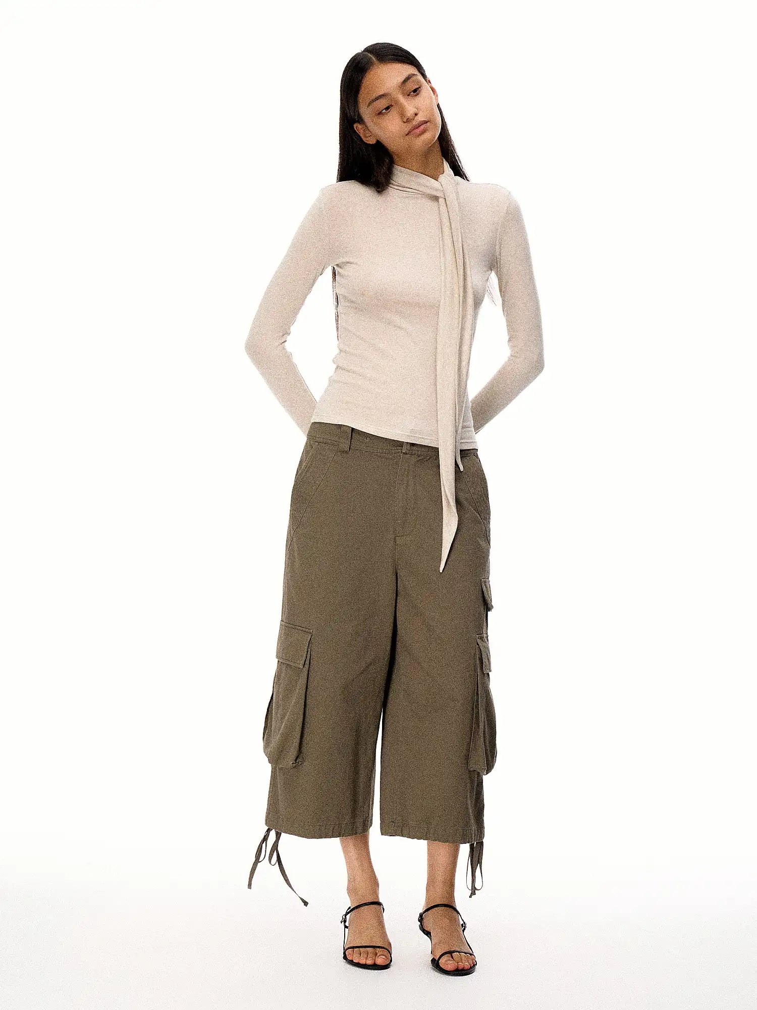 FirstFloor Lyocell Cotton Blend Wool Tie-Up Top | Canton Collective