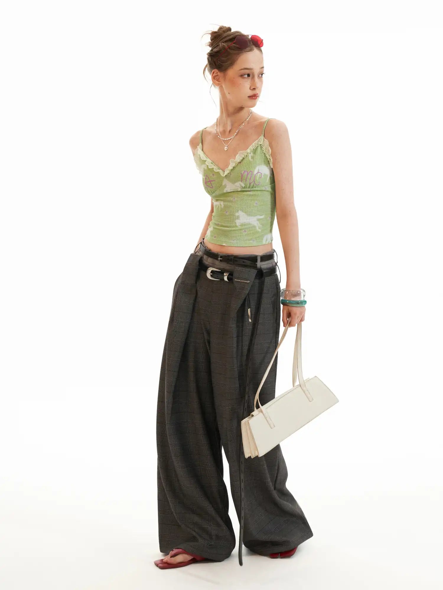 MAMC Macaron Green Lace Trim Tank Top | Canton Collective