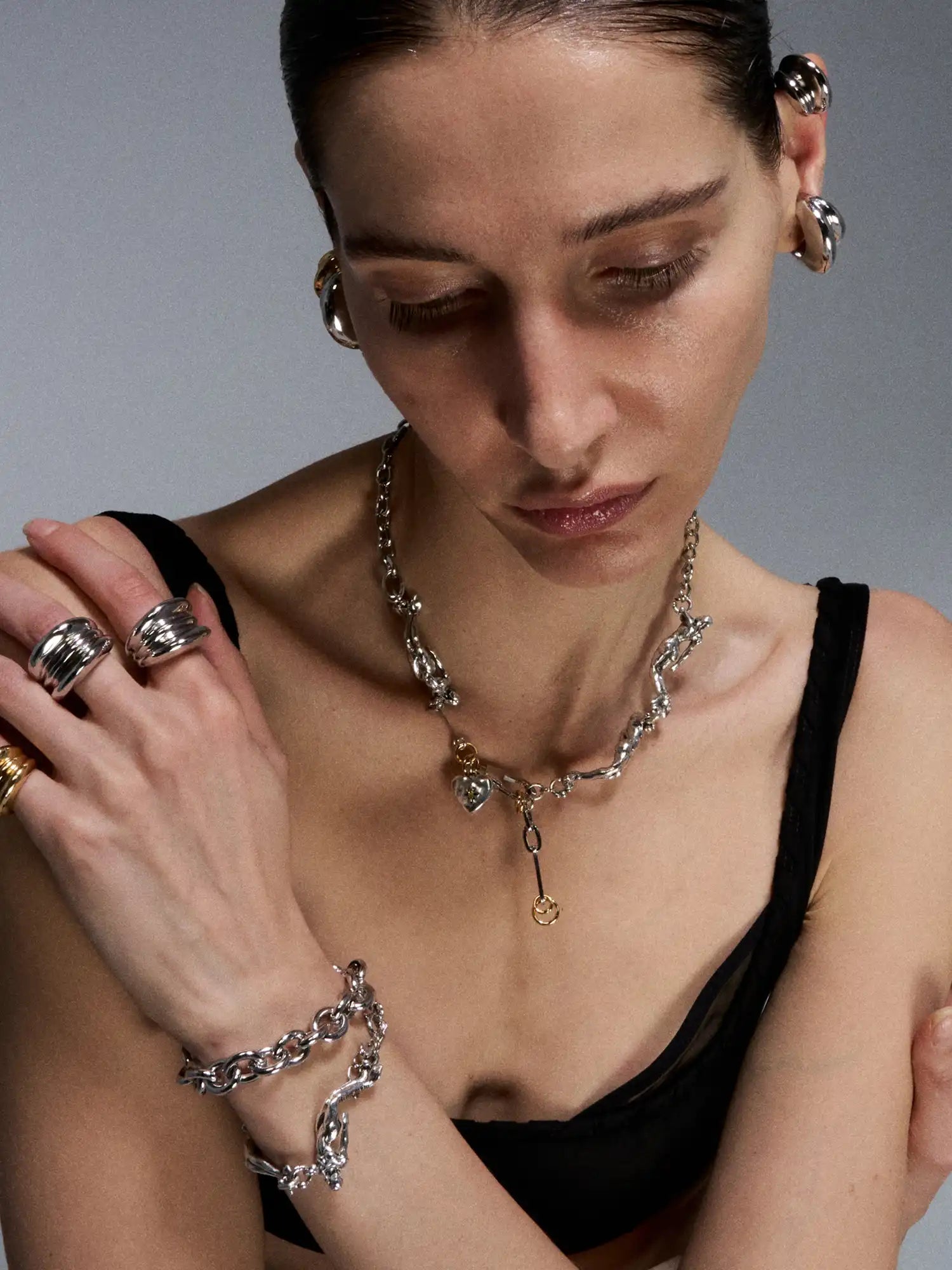 1Jinn M2M Mermaid Heart Patchwork Necklace | Canton Collective