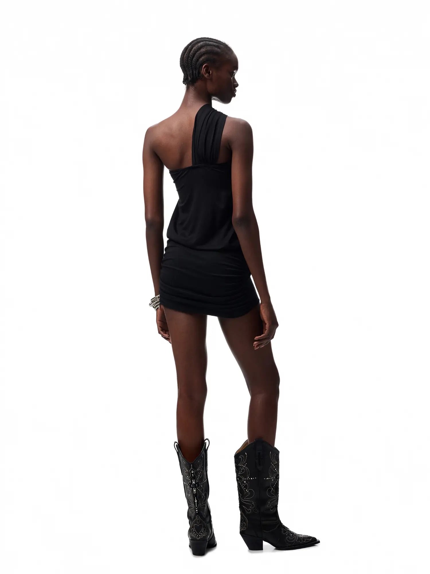 1Jinn Studio Metal Flower Pleated Strapless Mini Dress | Canton Collective