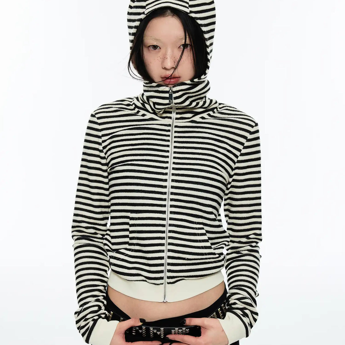 Midnight Meow Zip Up Cat Ear Hoodie - Hoodies & Sweatshirts