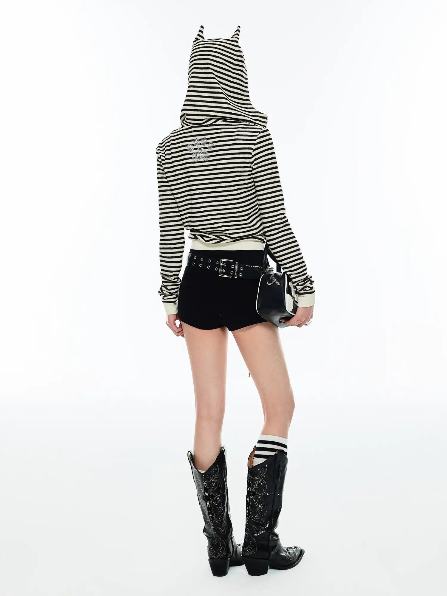 Midnight Meow Zip Up Cat Ear Hoodie - Hoodies & Sweatshirts