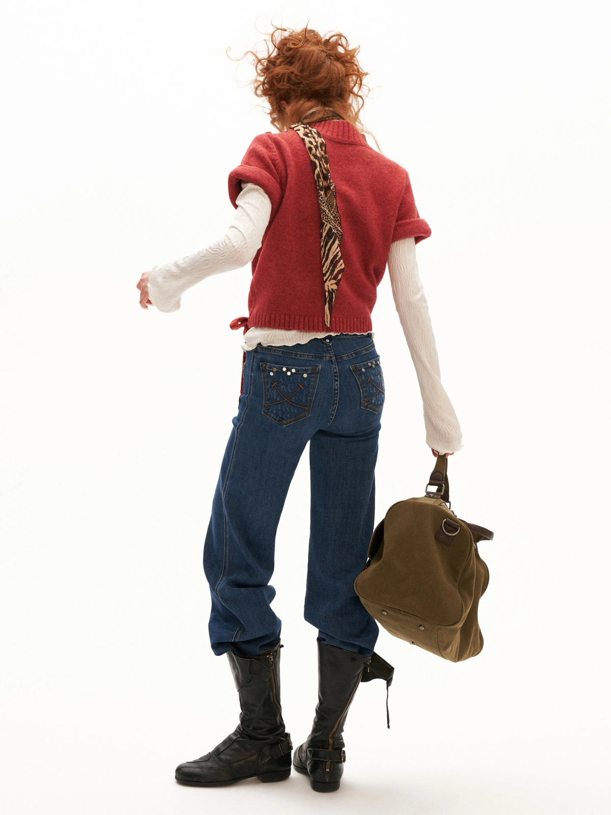MAMC Mock Neck Pointelle Cropped Sweater Vest | Canton Collective