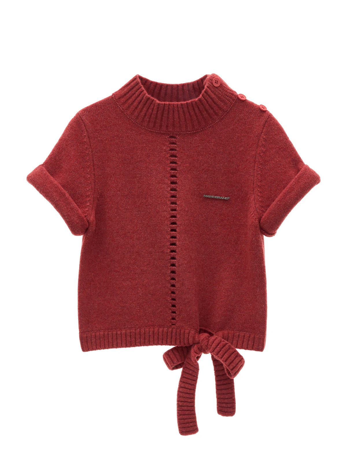 MAMC Mock Neck Pointelle Cropped Sweater Vest | Canton Collective