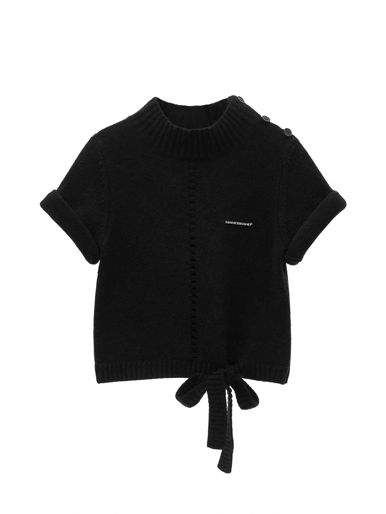 MAMC Mock Neck Pointelle Cropped Sweater Vest | Canton Collective