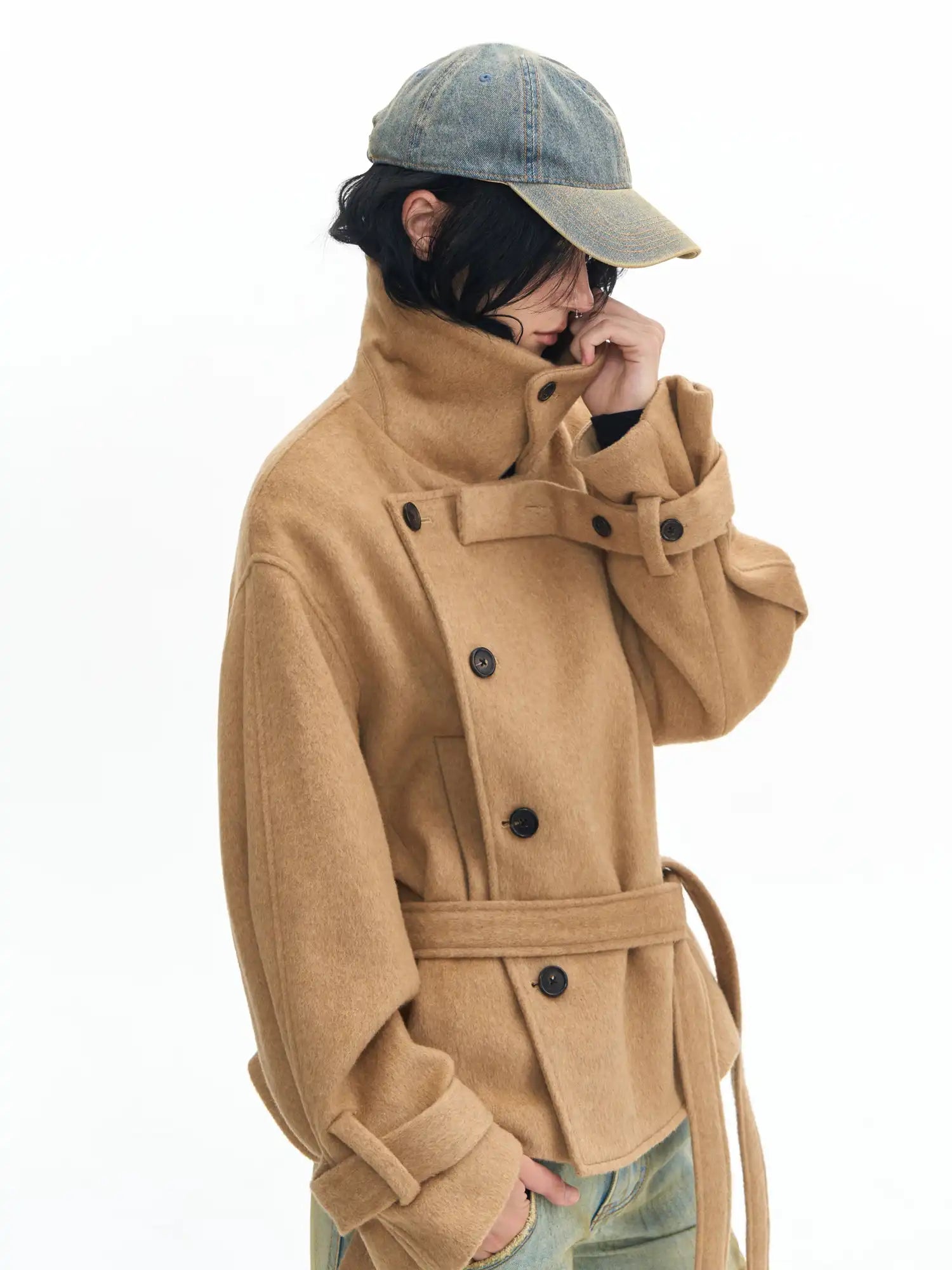 Deleteex Mock Neck Wool Jacket | Canton Collective