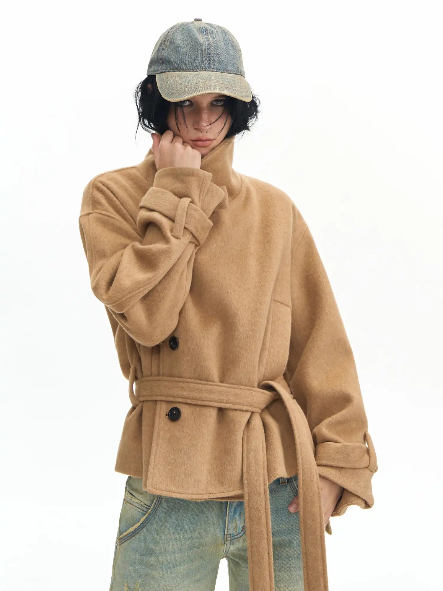 Deleteex Mock Neck Wool Jacket | Canton Collective