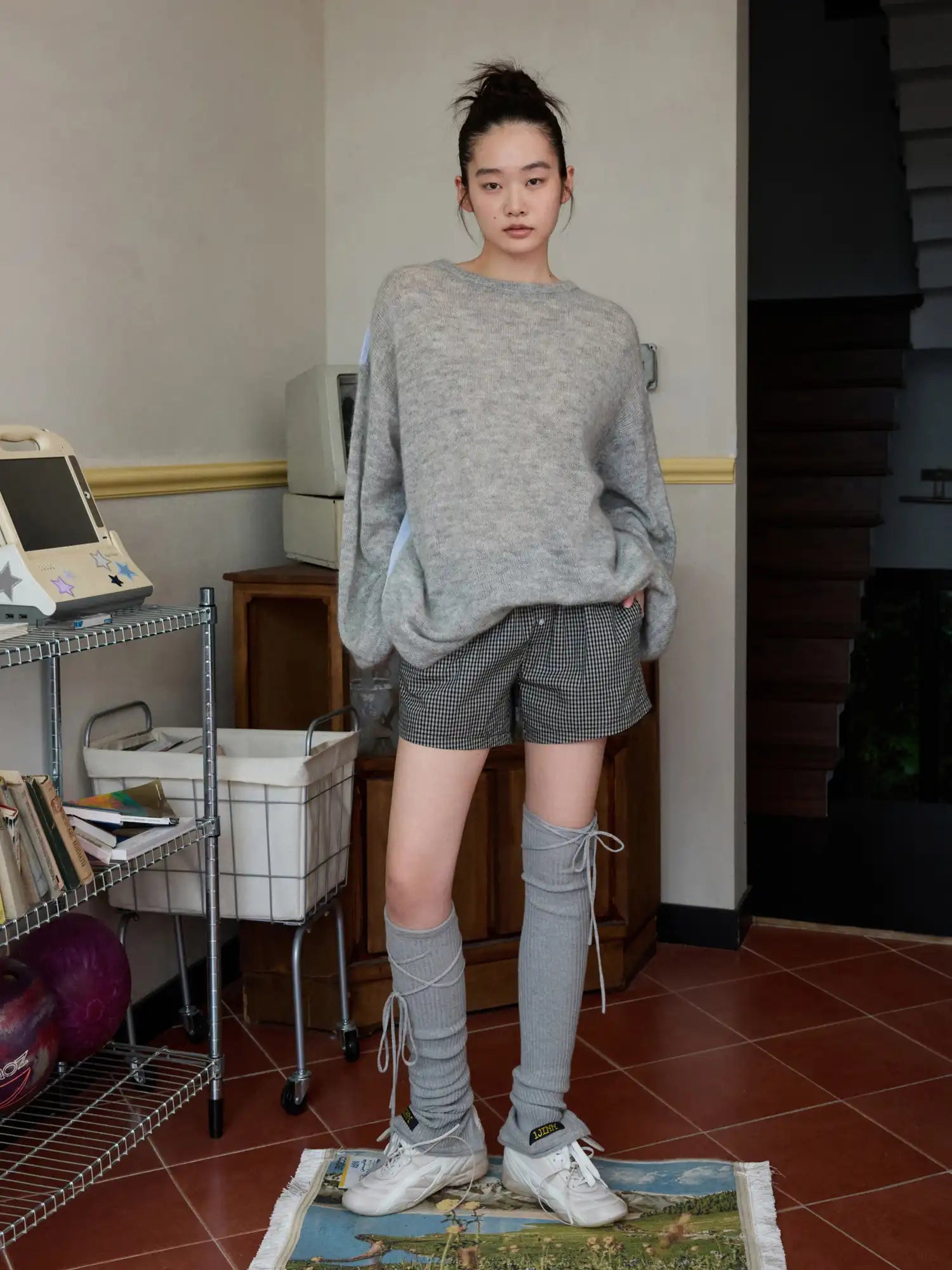 Mohair Knit Panel Shirt