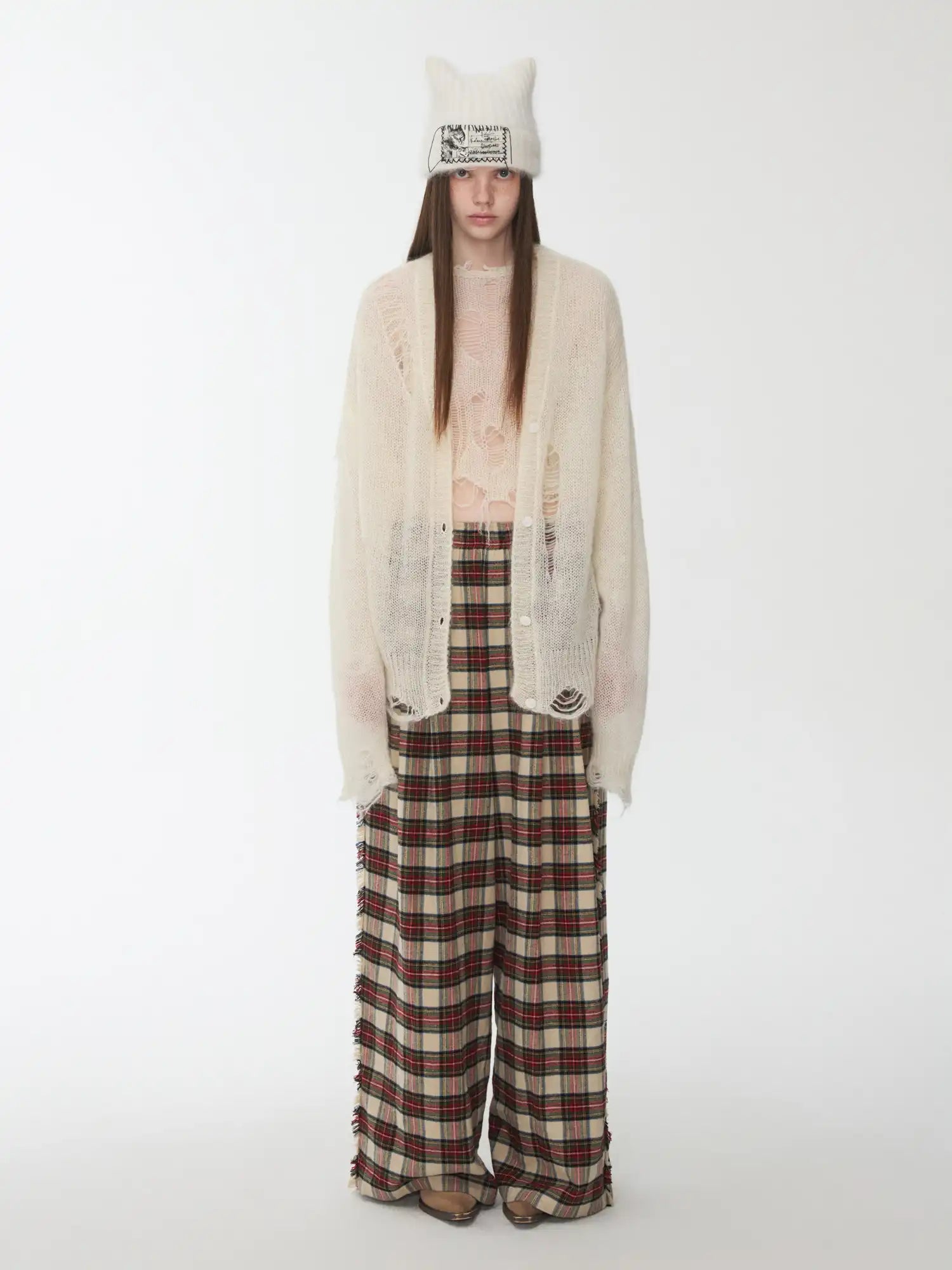 1Jinn Studio Mohair Star-Patterned Ripped Cardigan | Canton Collective