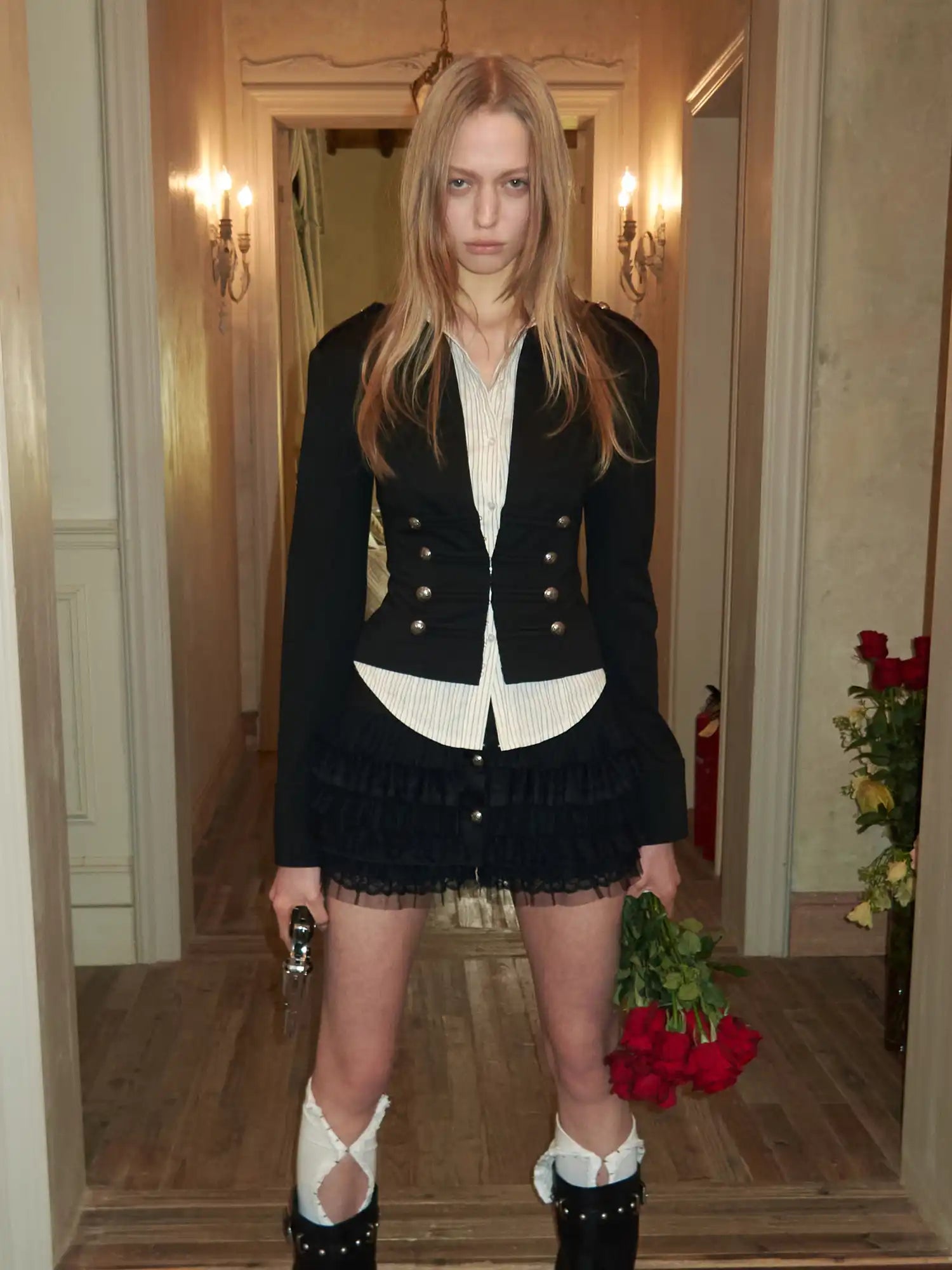 1Jinn Studio Napoleon Aristocratic Striped Black Blouse | Canton Collective