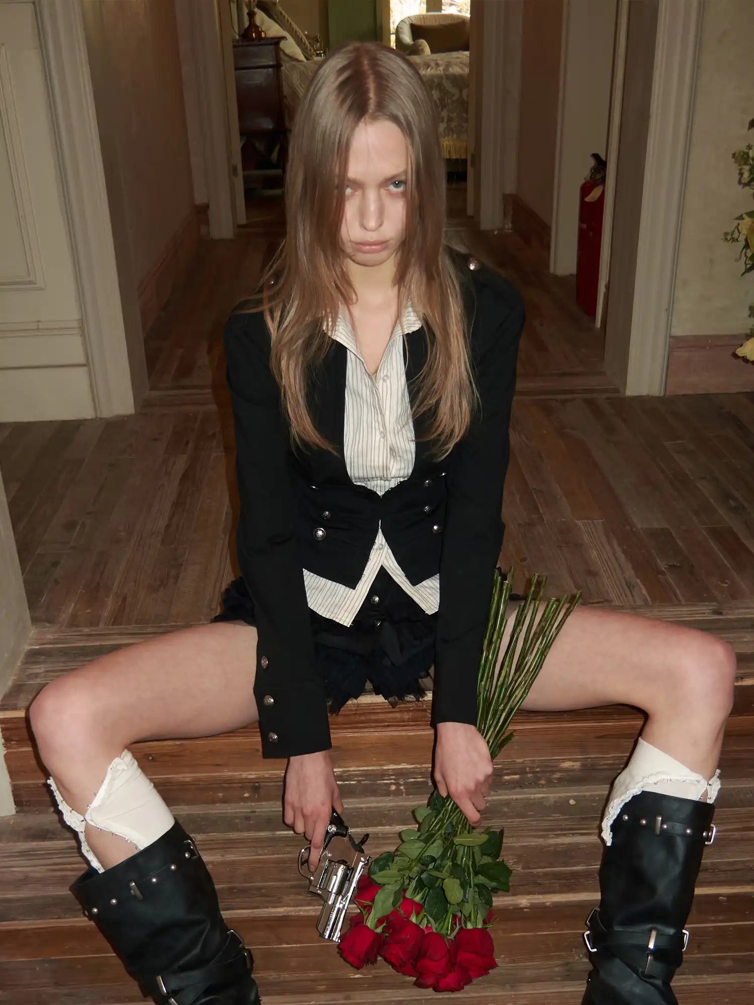 1Jinn Studio Napoleon Aristocratic Striped Black Blouse | Canton Collective