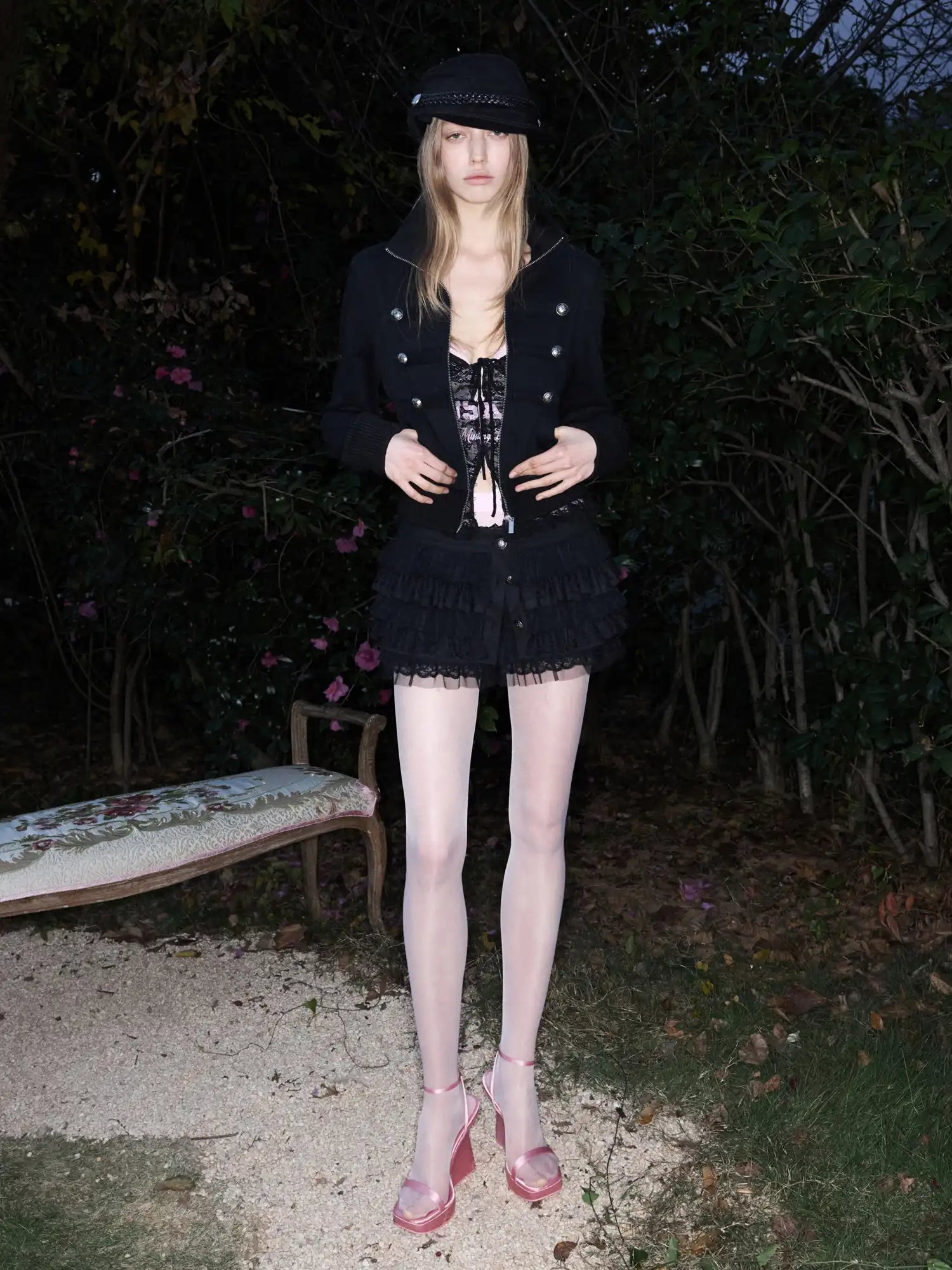 1Jinn Studio Napoleon Double Breasted Cropped Fitted Zip Hoodie | Canton Collective