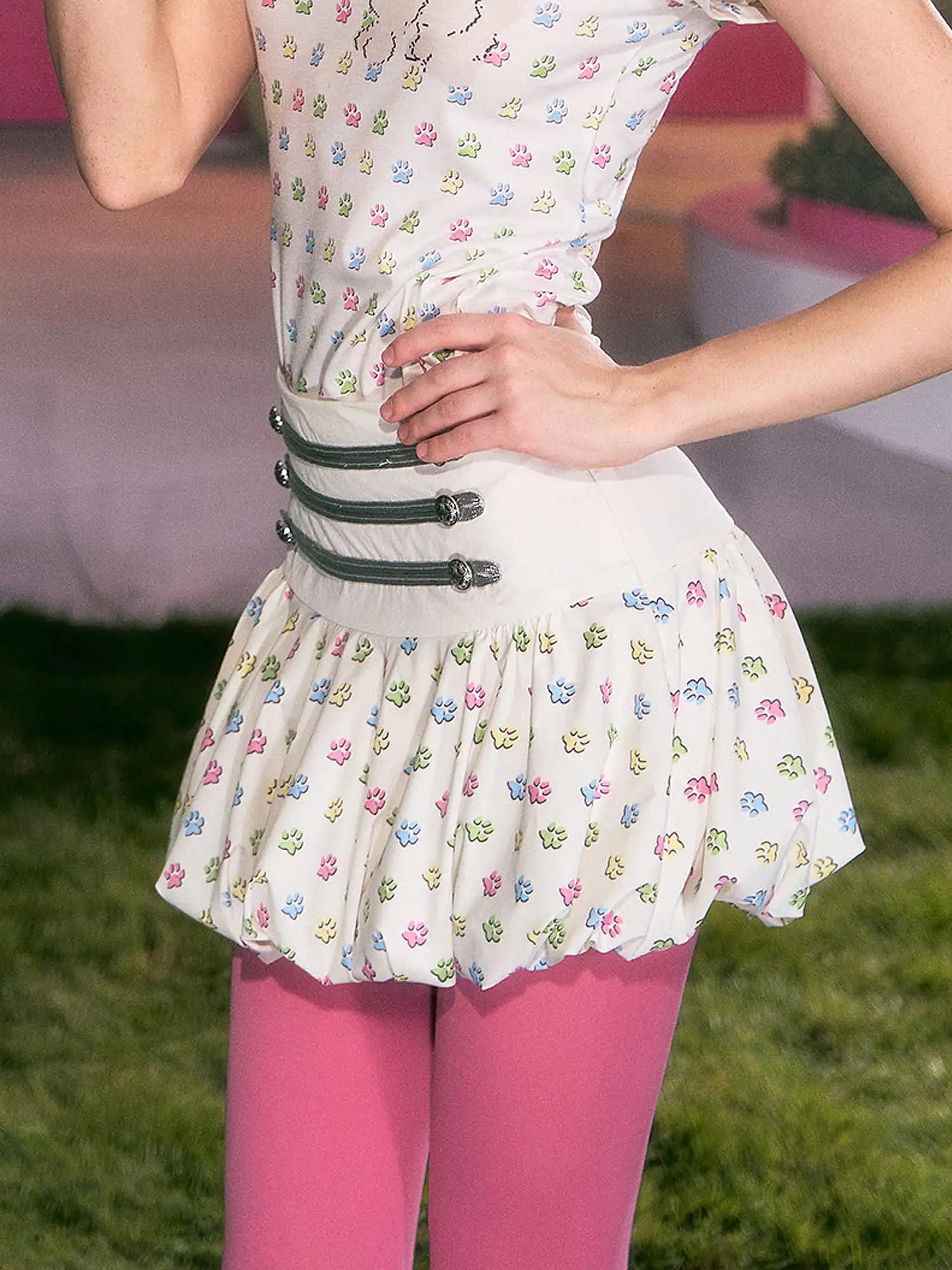 Deleteex Napoleonic Button Drop Waist Mini Skirt | Canton Collective