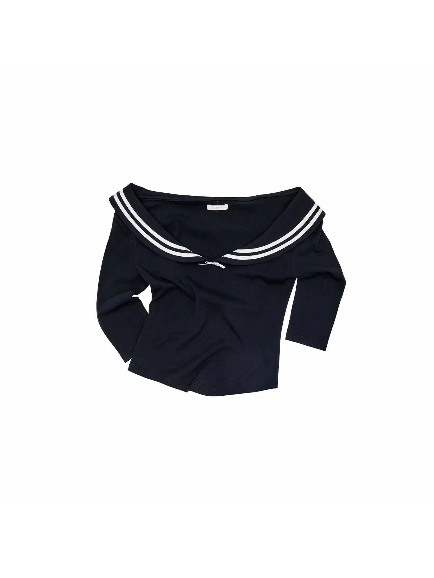 1Jinn Studio Nautical Sailor Collar Knit Crop Top | Canton Collective