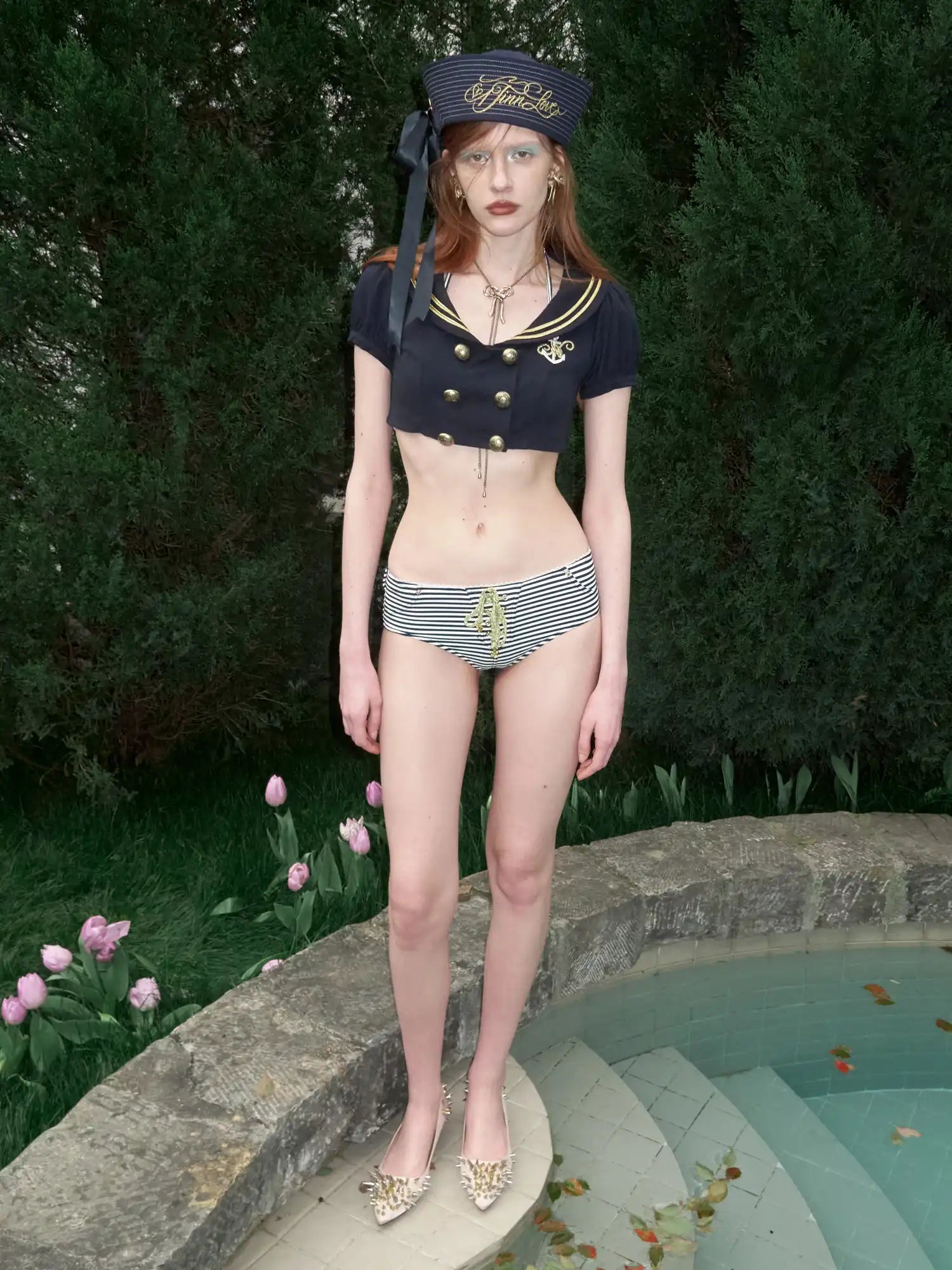 1Jinn Studio Nautical Stripe Halter Triangle Bikini Set | Canton Collective