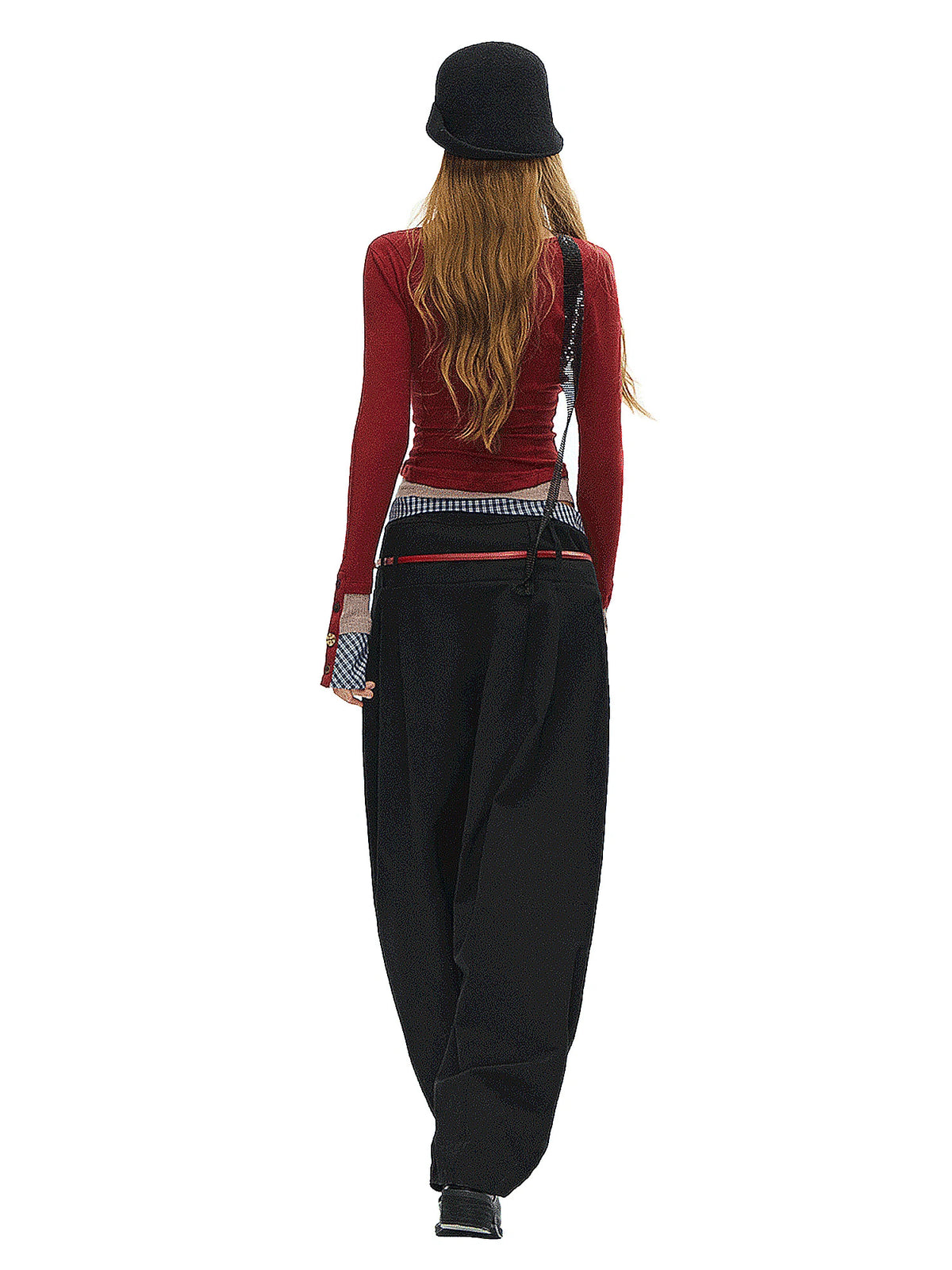 Deleteex Notched Neck Fitted Long Sleeve Layered Top | Canton Collective