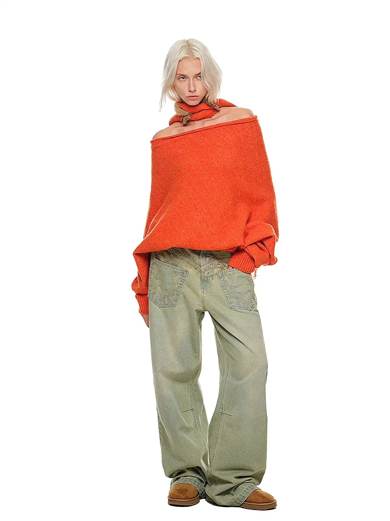 1Jinn Studio Off-Shoulder Slouchy Knit Sweater | Canton Collective