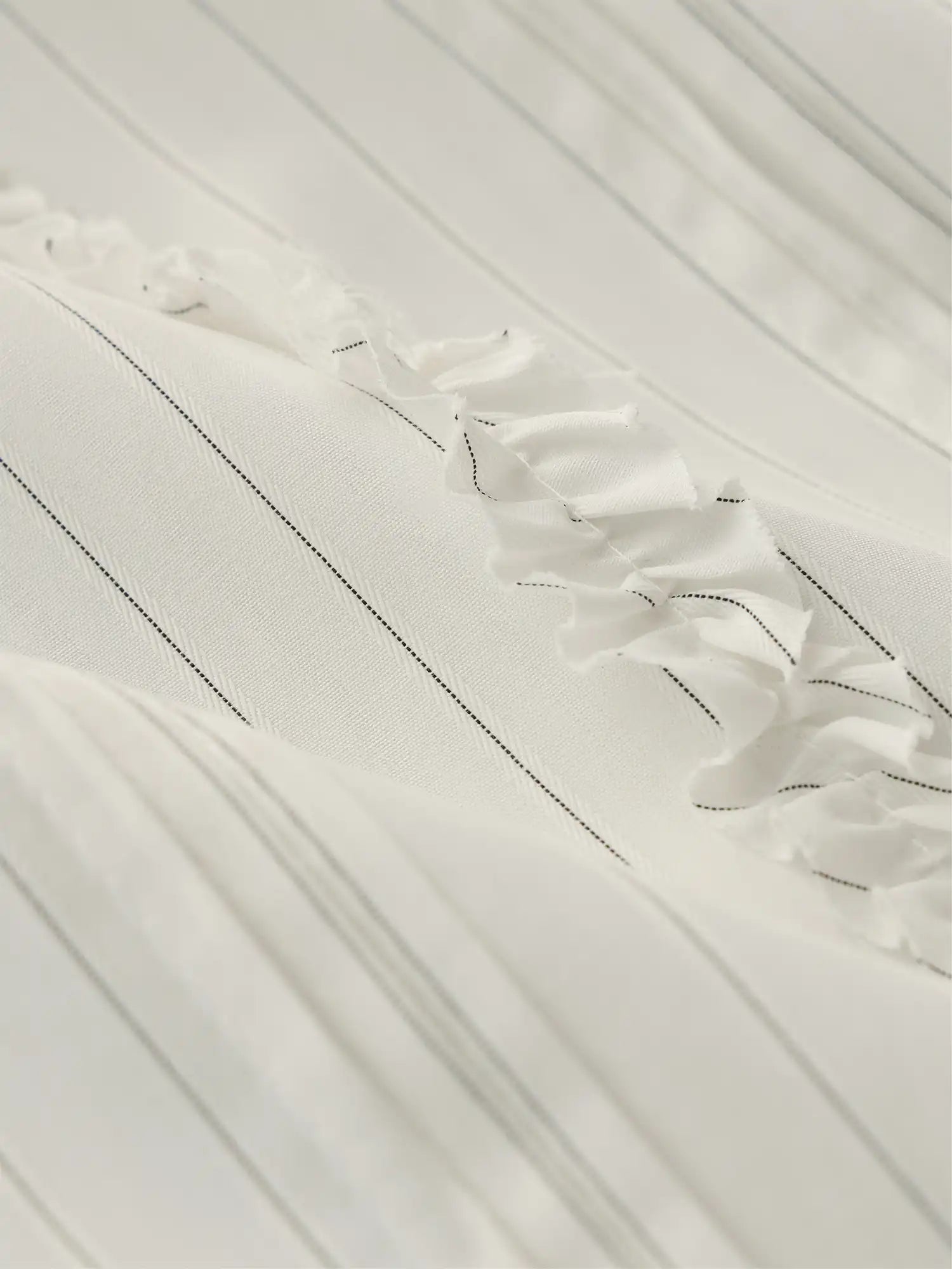 MAMC Off Shoulder Fold Over Top Ruffle Trim Shirt | Canton Collective