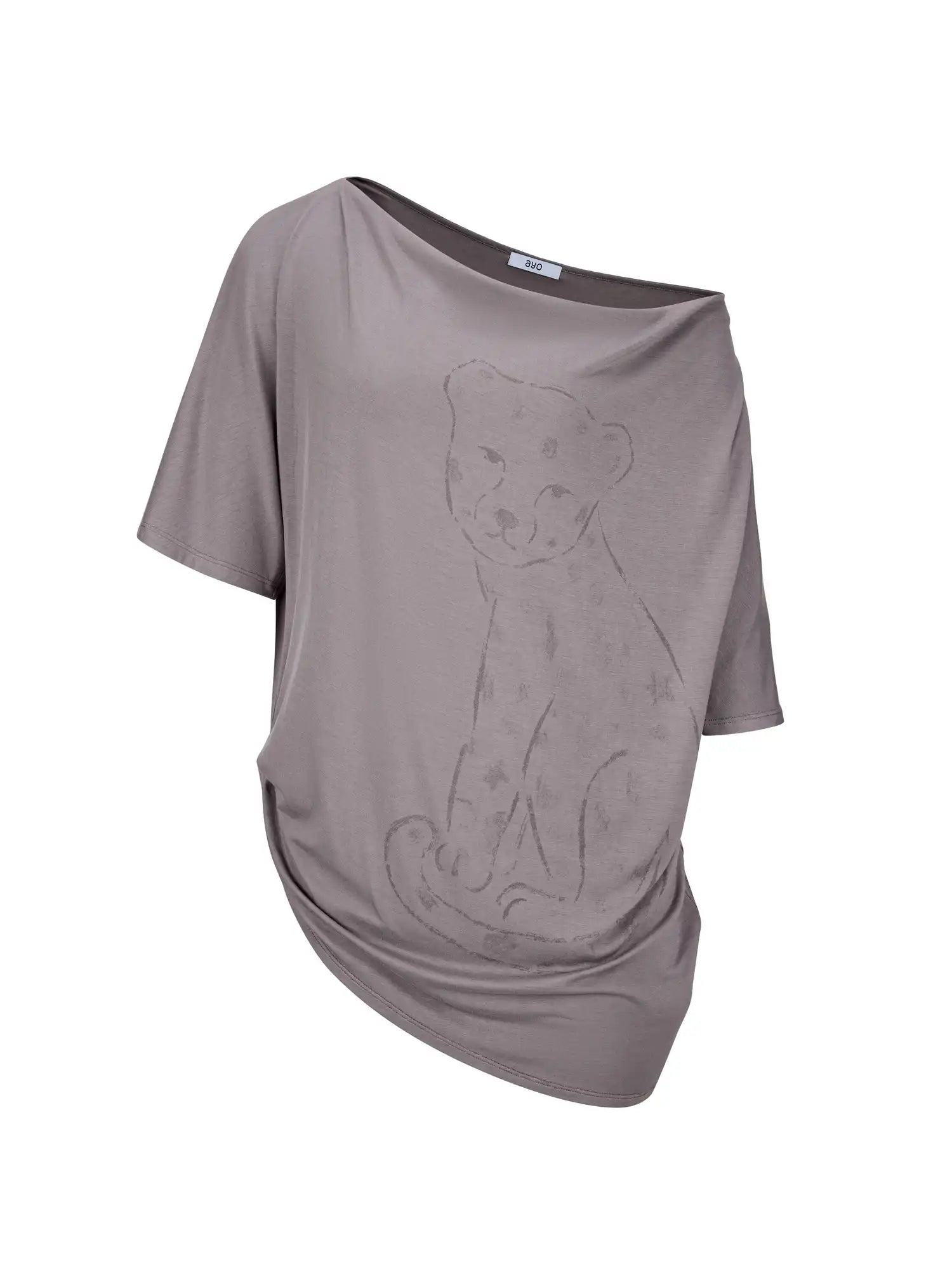 Ayo Off Shoulder Leopard Graphic Tee | Canton Collective