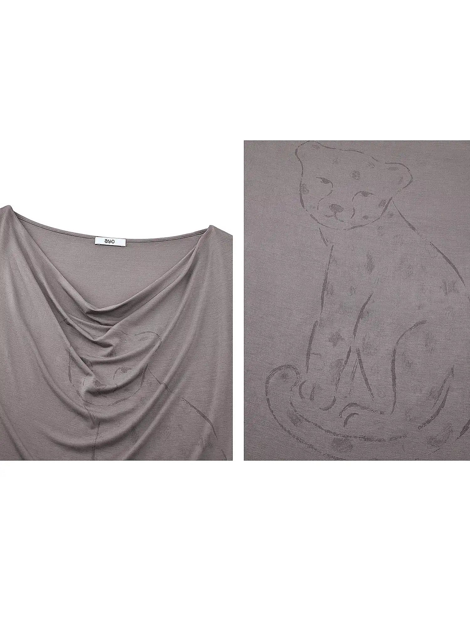 Ayo Off Shoulder Leopard Graphic Tee | Canton Collective