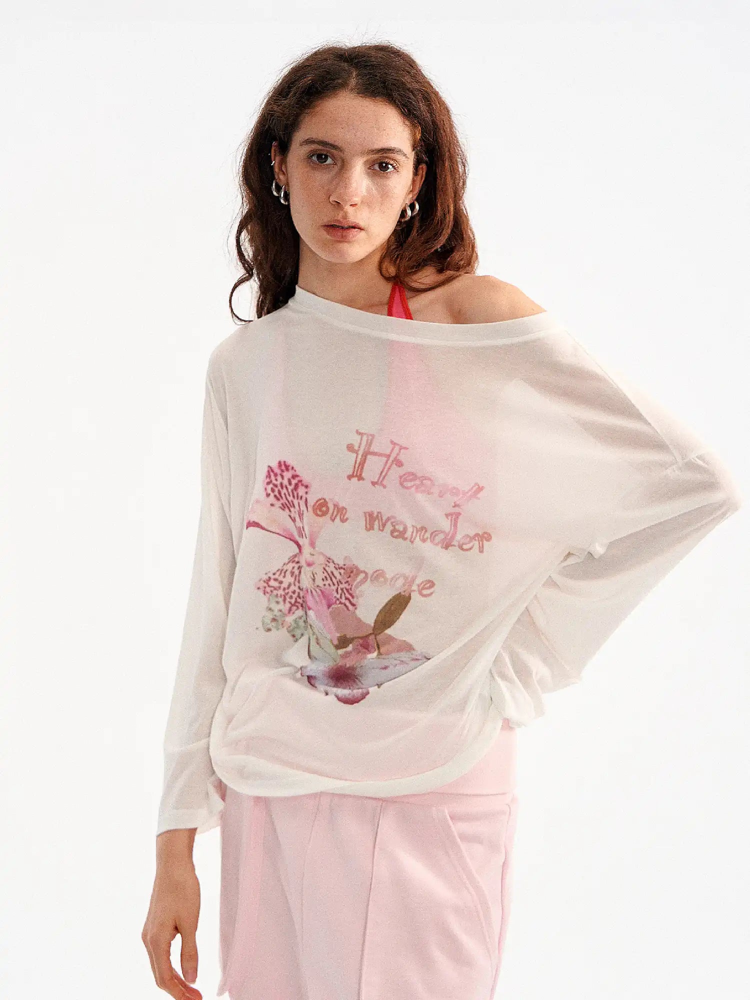 Muse Naps Off Shoulder Lily Floral Print Slouchy Top | Canton Collective