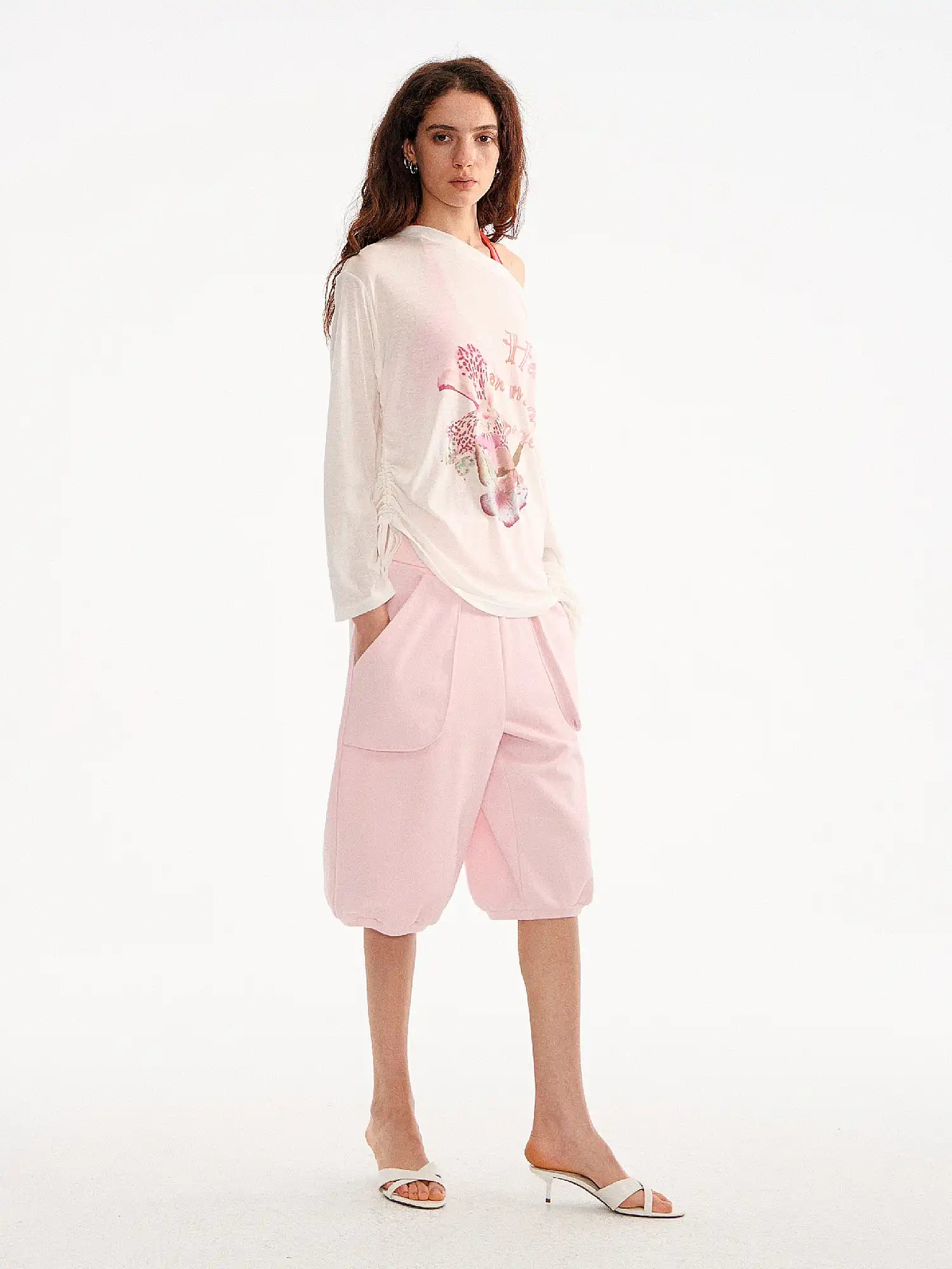 Muse Naps Off Shoulder Lily Floral Print Slouchy Top | Canton Collective