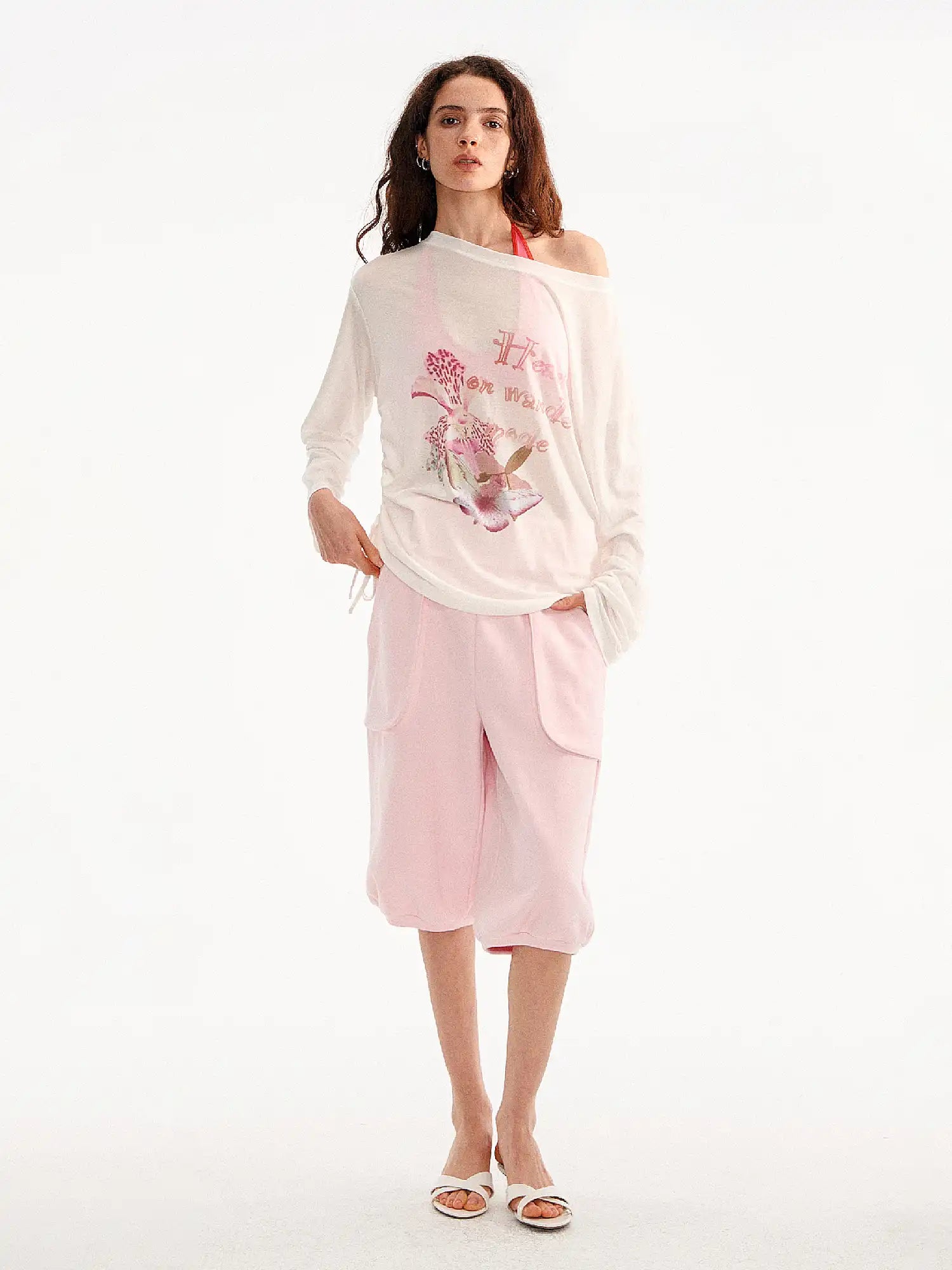 Muse Naps Off Shoulder Lily Floral Print Slouchy Top | Canton Collective