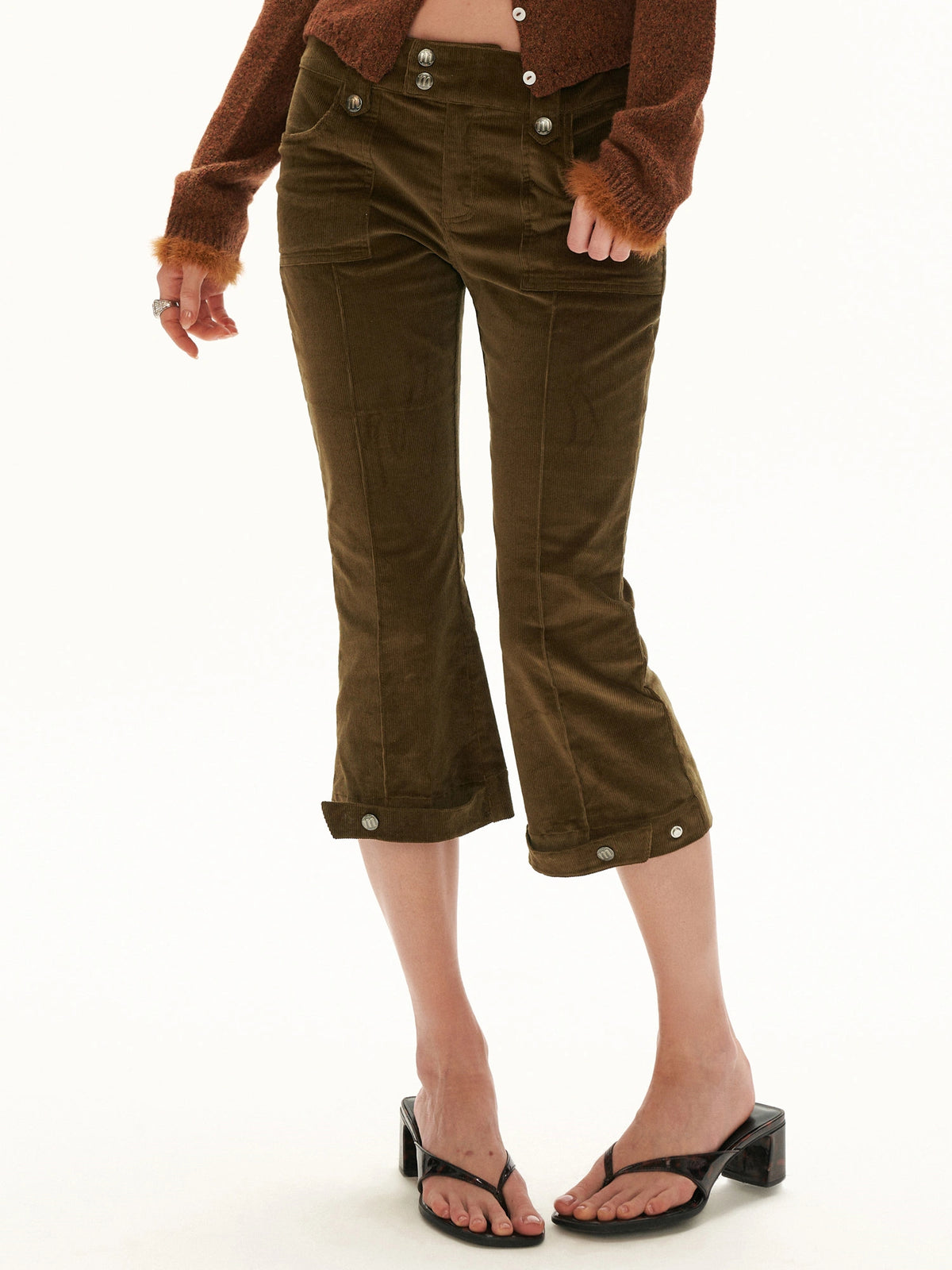 MAMC Olive Green Corduroy Capri Pants | Canton Collective