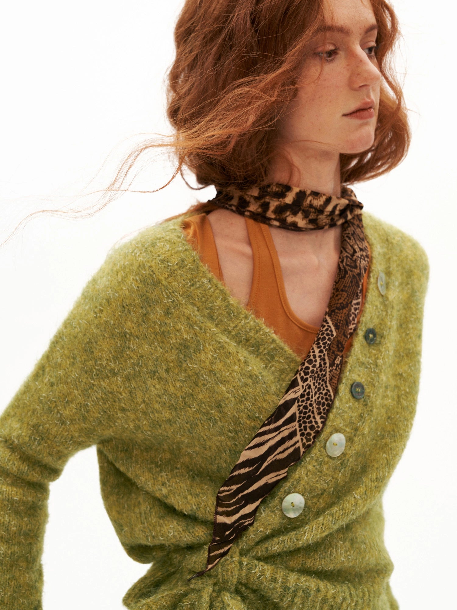 MAMC Olive Green Mohair Wrap Sweater | Canton Collective