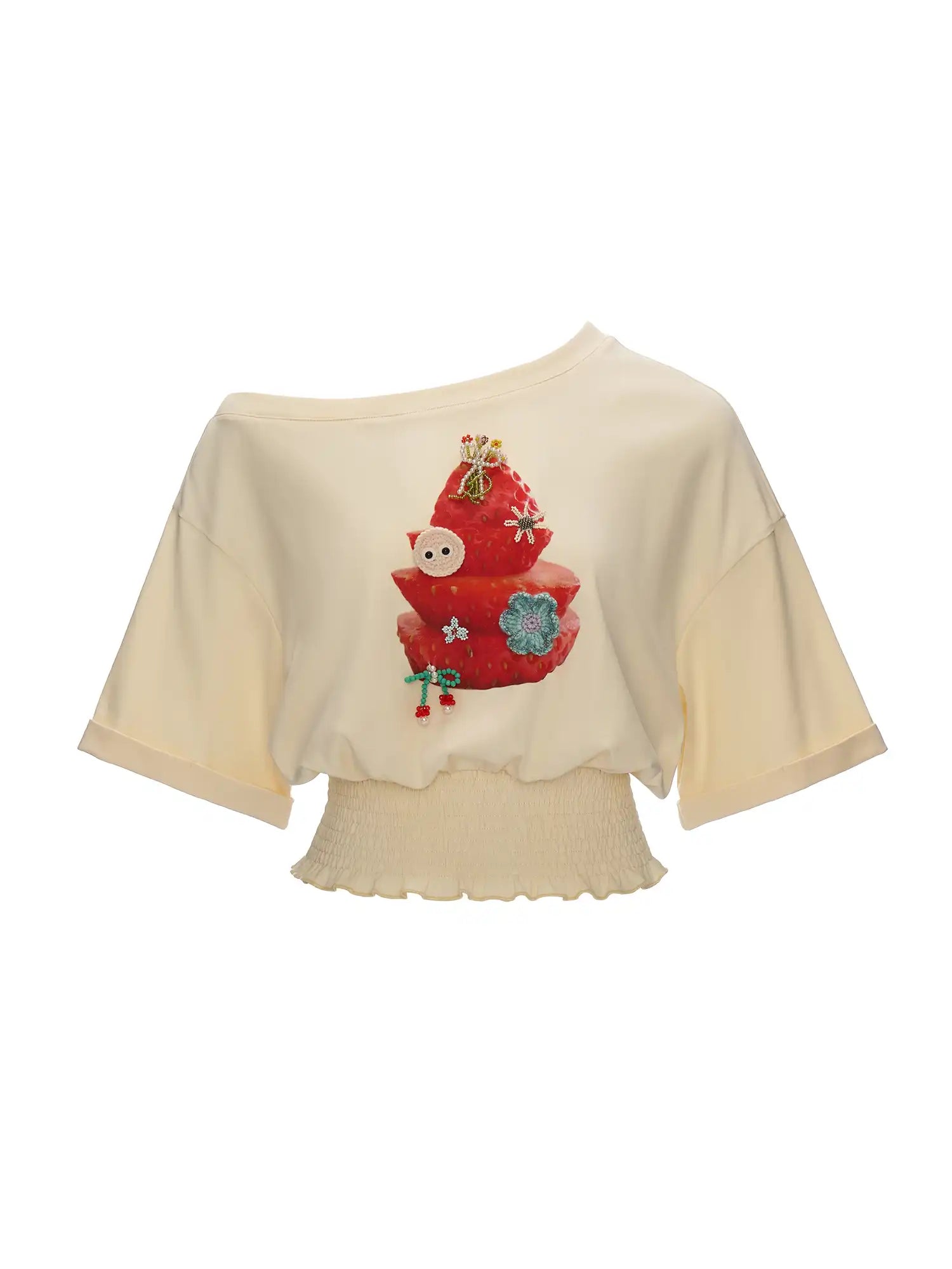 MAMC One shoulder Crop Cinched Waist Top | Canton Collective