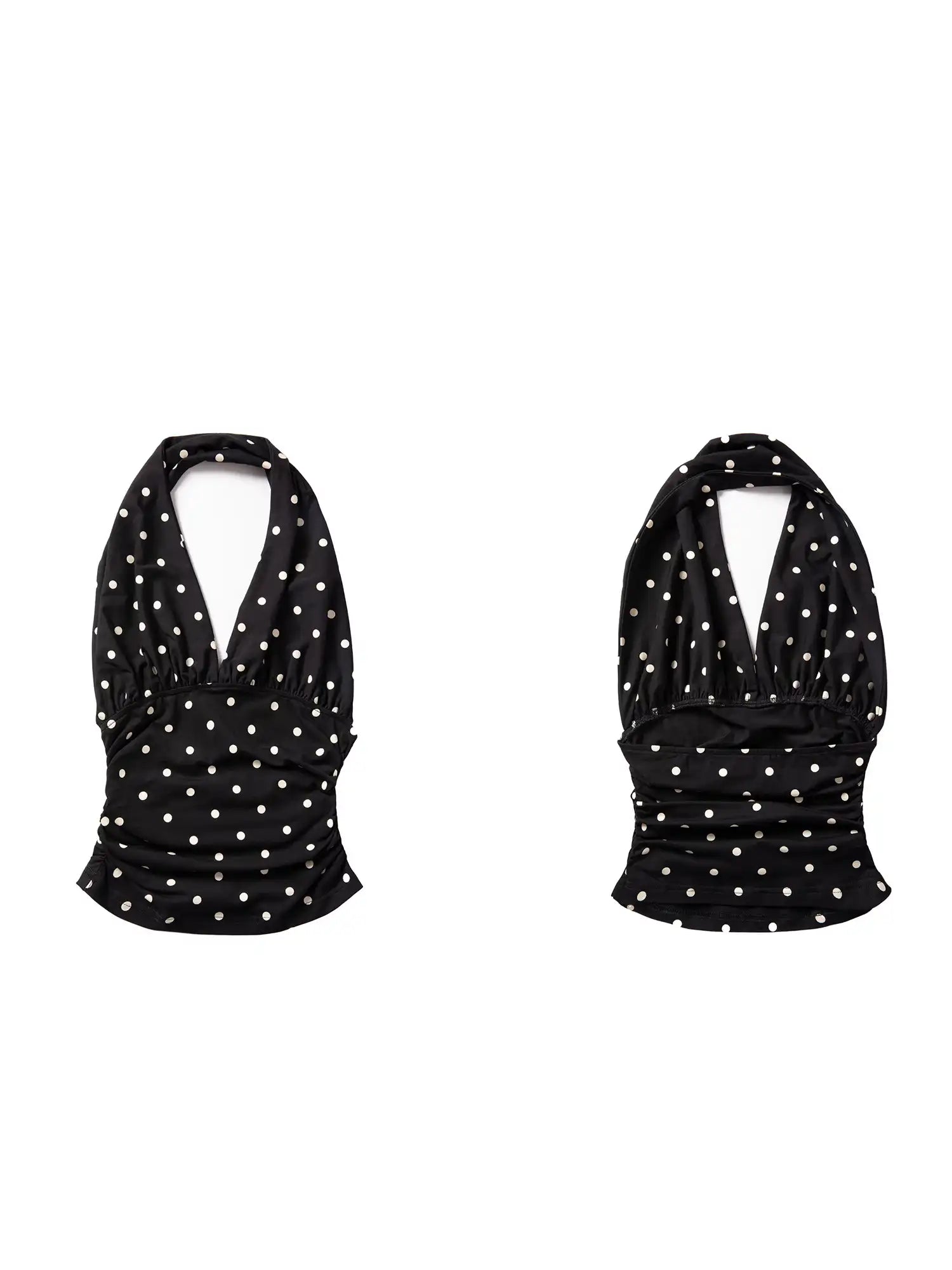CantonCollective Design Open Back Polka Dot Halter Top | Canton Collective