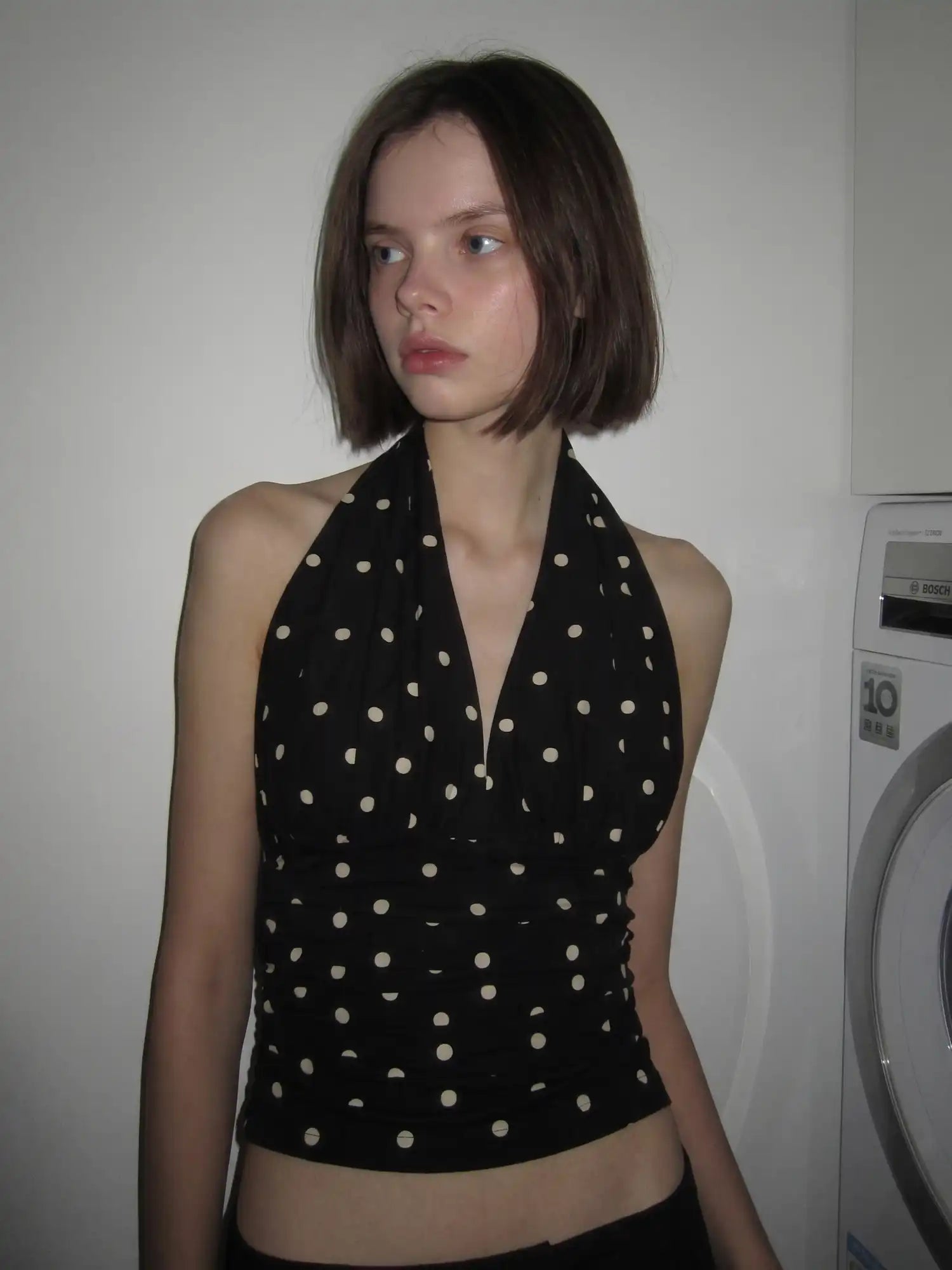 CantonCollective Design Open Back Polka Dot Halter Top | Canton Collective