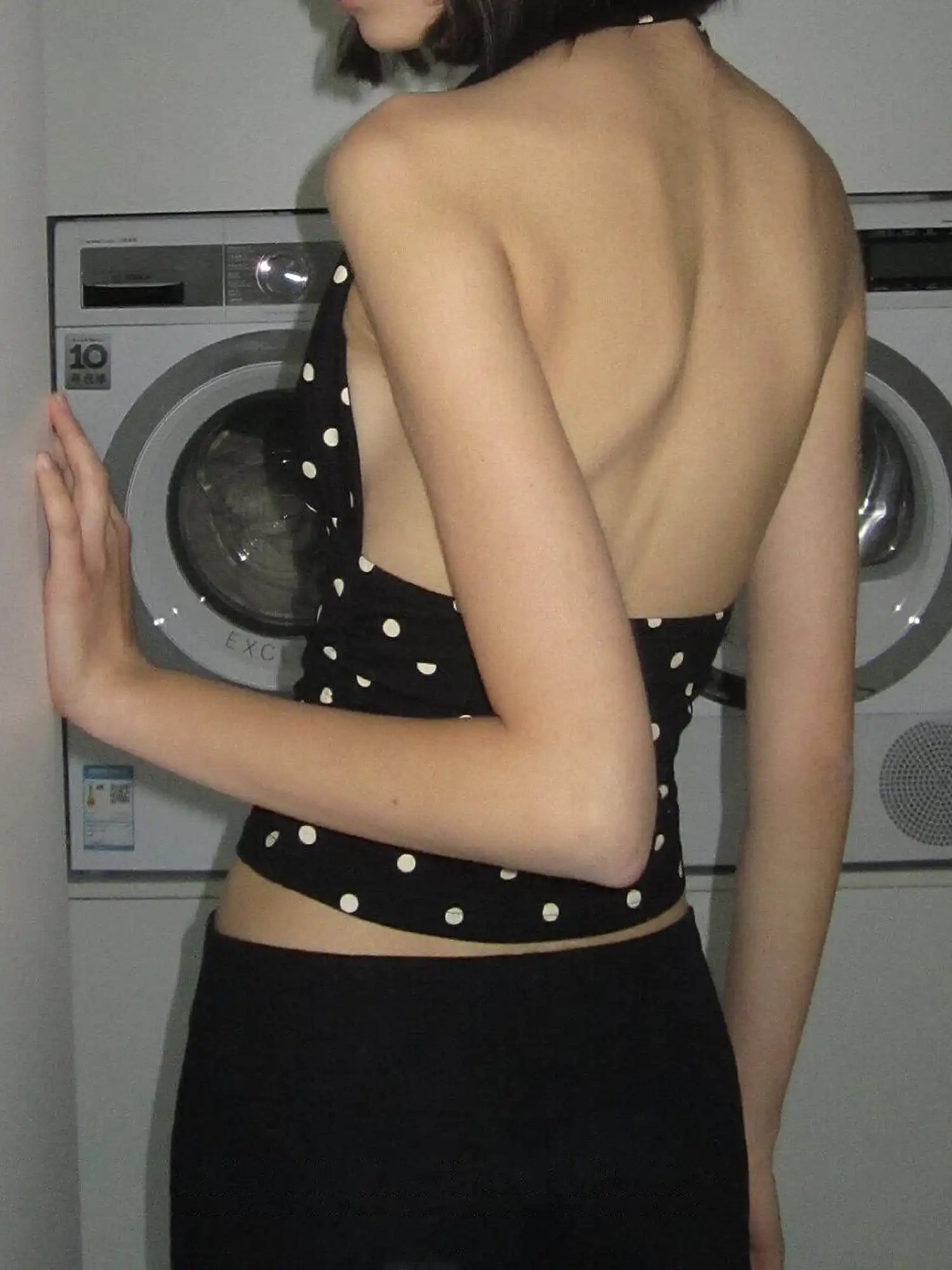 CantonCollective Design Open Back Polka Dot Halter Top | Canton Collective