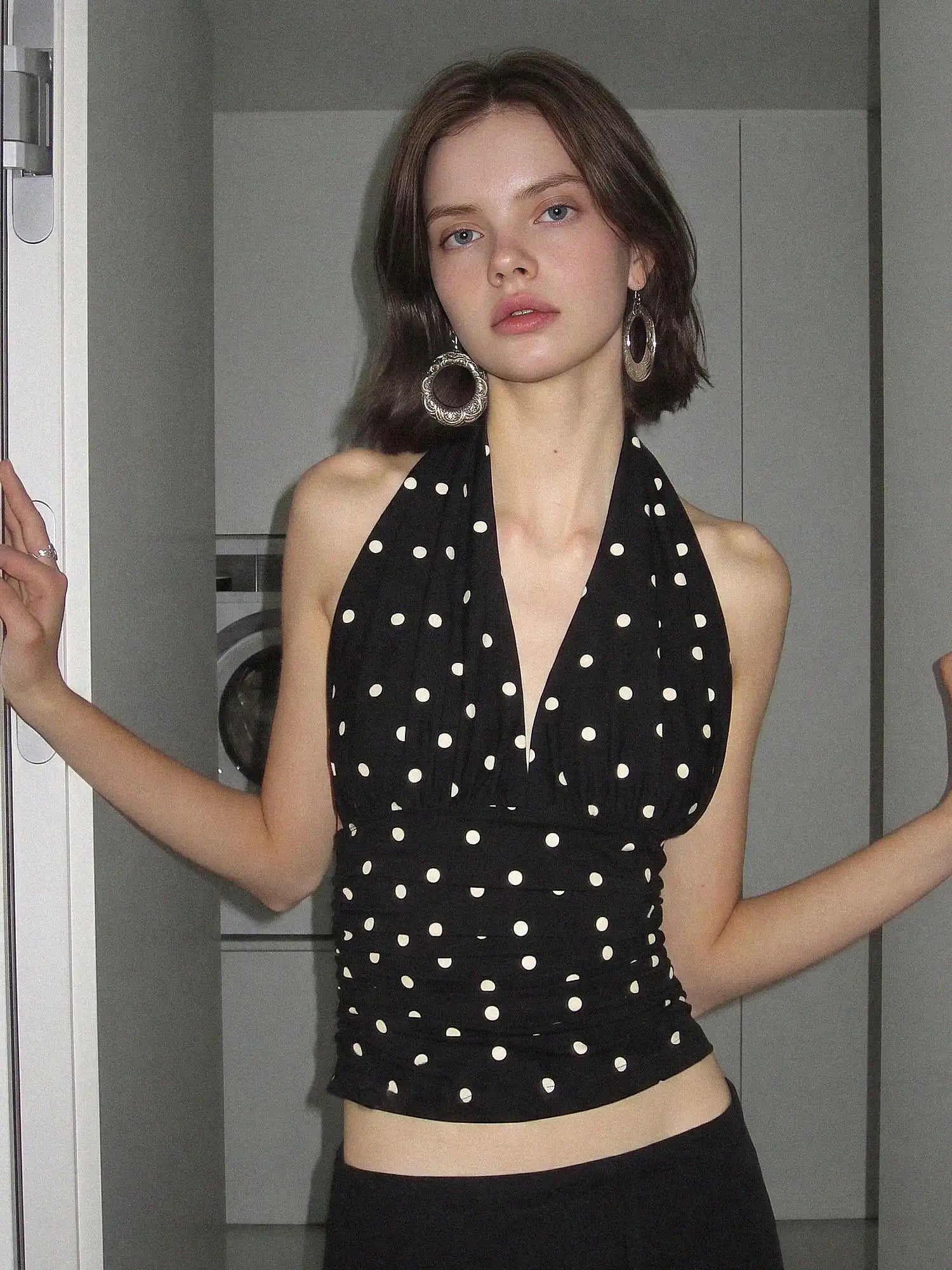 CantonCollective Design Open Back Polka Dot Halter Top | Canton Collective