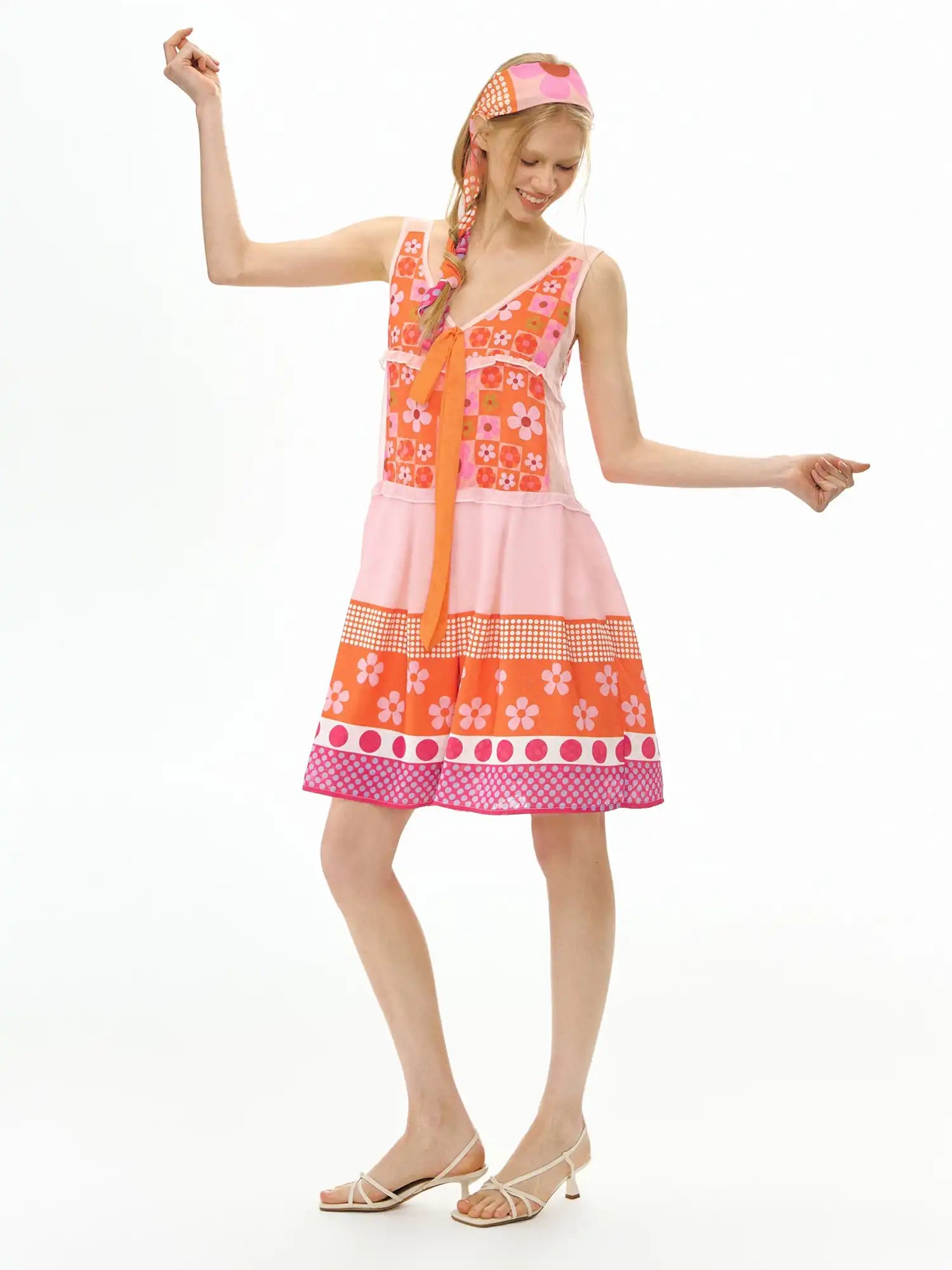 Deleteex Open Back V-Neck Polka Dot Dress | Canton Collective