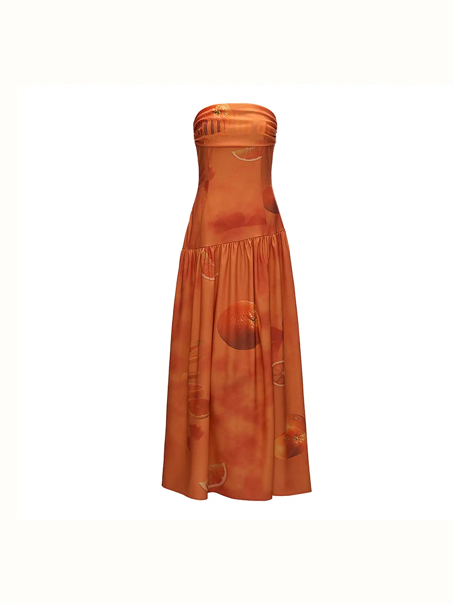 MAMC Orange Citrus High Slit Bandeau Maxi Dress | Canton Collective
