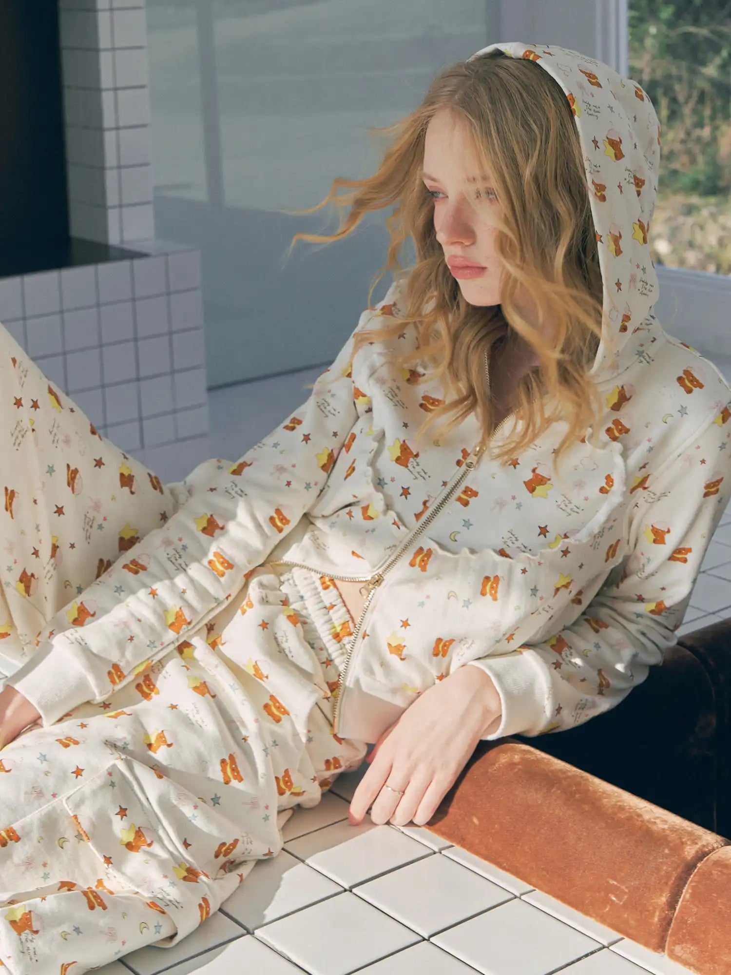 Deleteex Pajama Zipped Cropped Cute Hoodie | Canton Collective