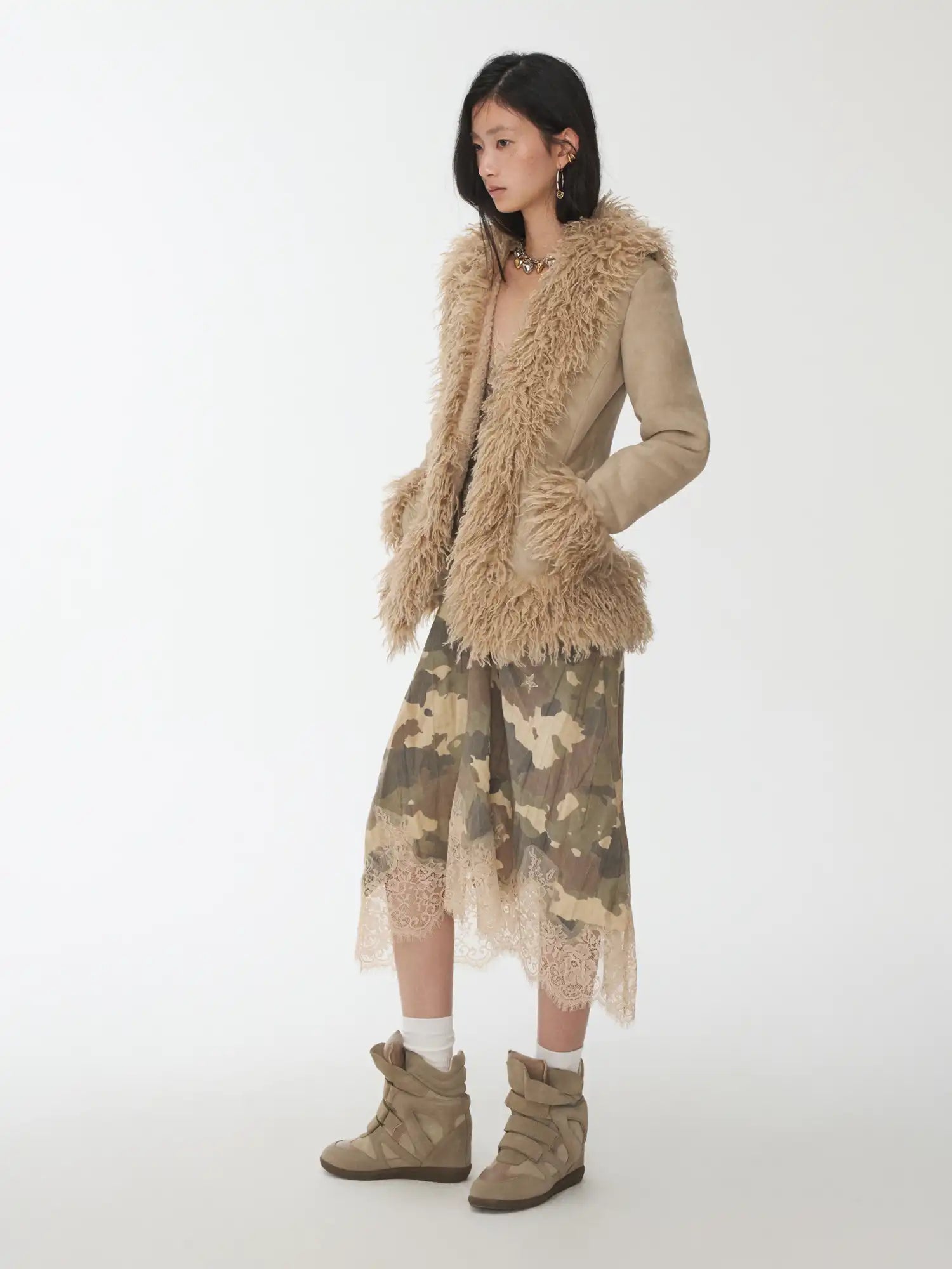 1Jinn Studio Patchwork Suede Coat | Canton Collective