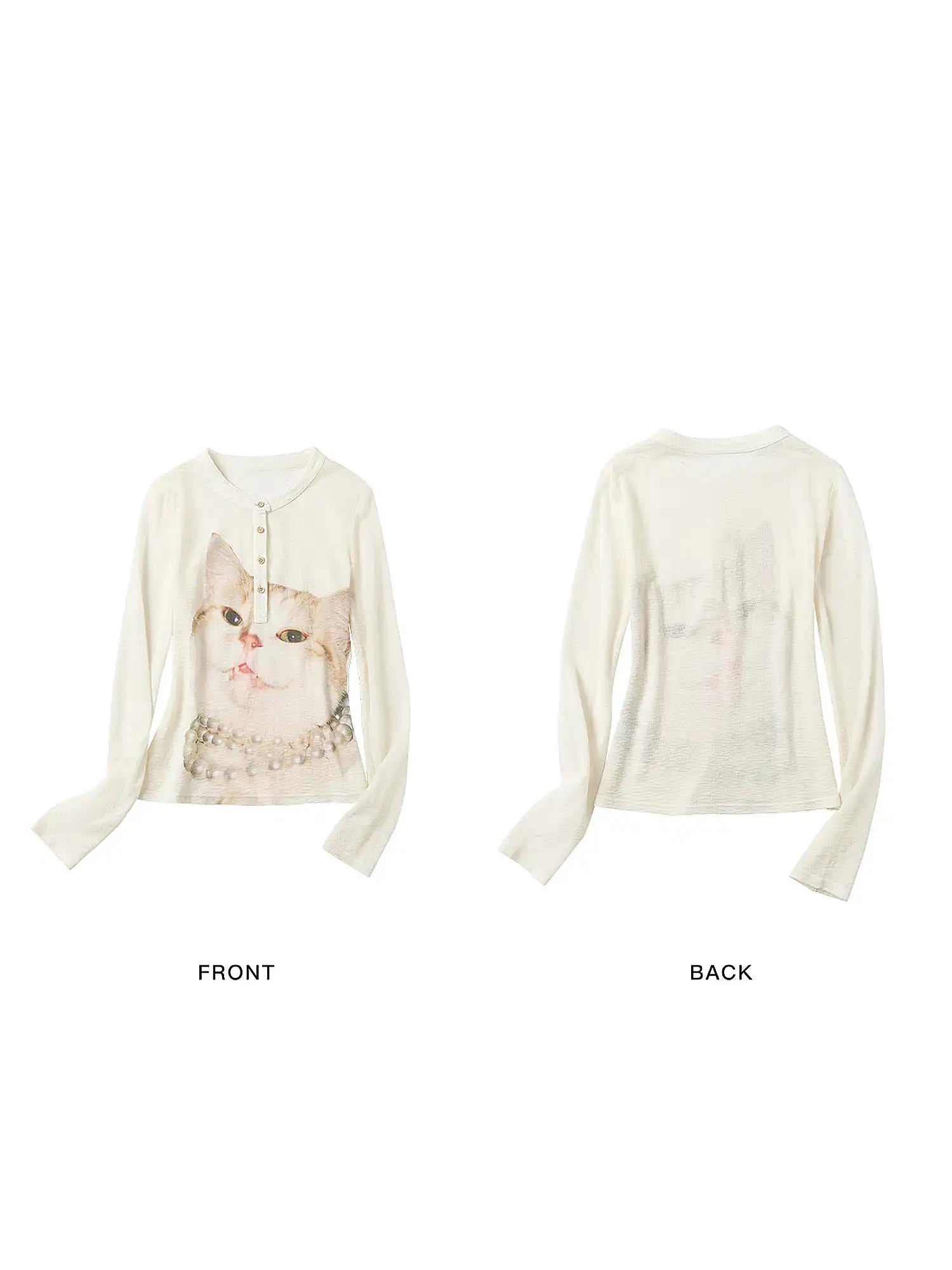 Outtheblue Pearl Cat Henley Long Sleeve Knit Top | Canton Collective