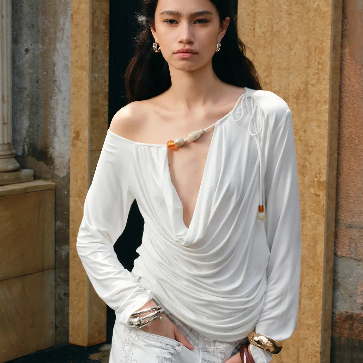 Pearl Drop Drape Top - Tees & Tanks | Canton Collective