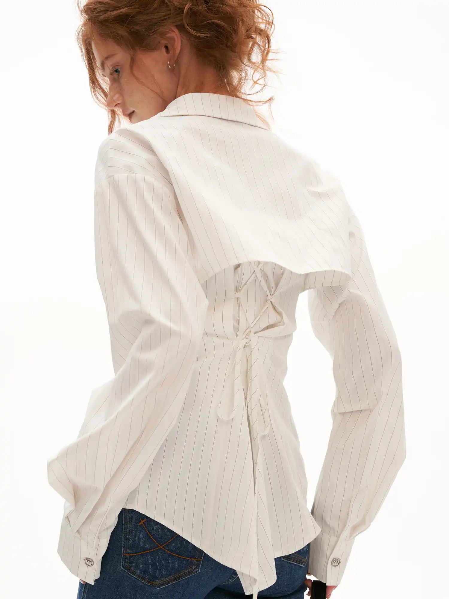 MAMC Pinstripe Shirt Two Piece Shrug & Cami | Canton Collective