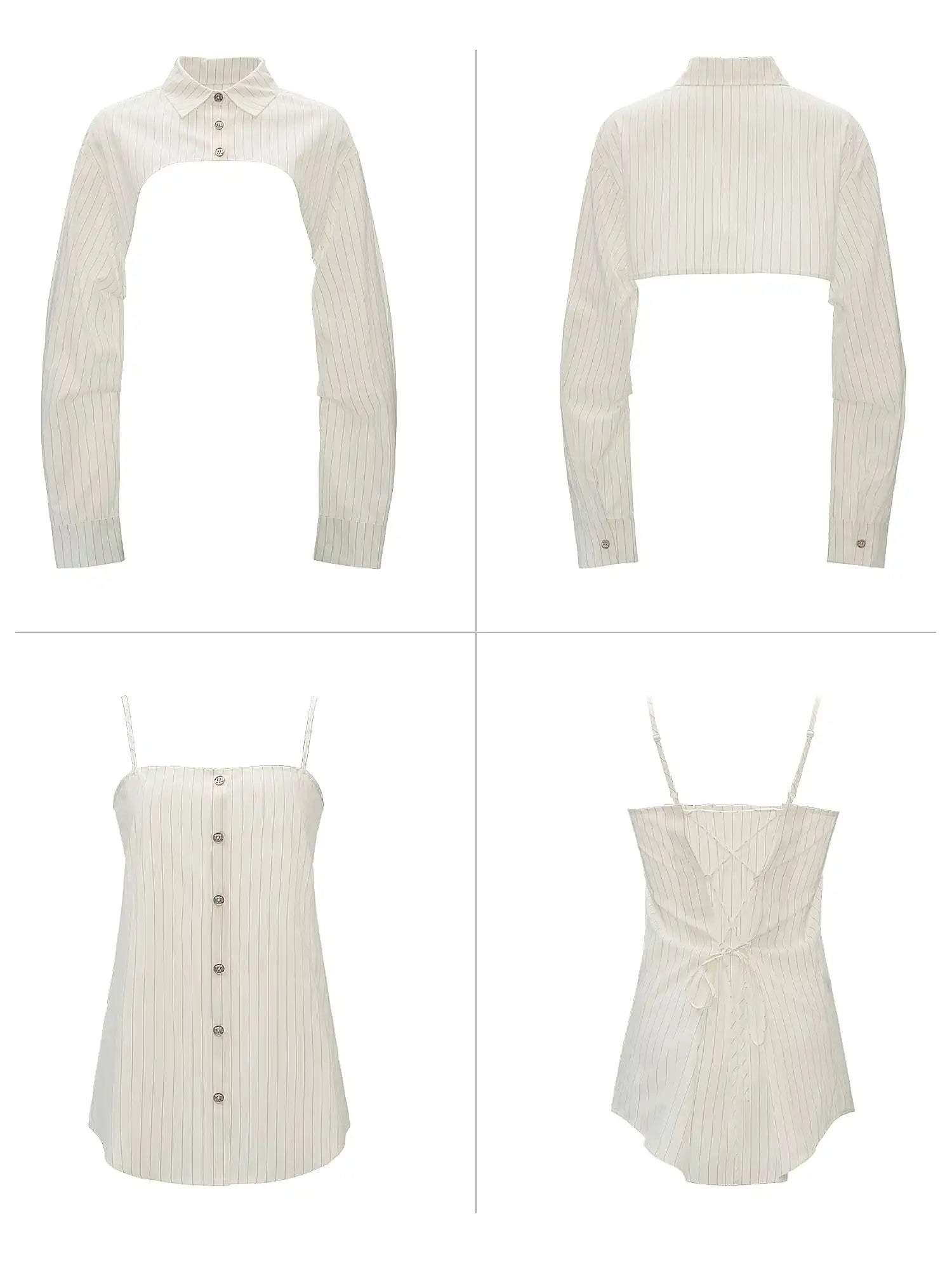 MAMC Pinstripe Shirt Two Piece Shrug & Cami | Canton Collective