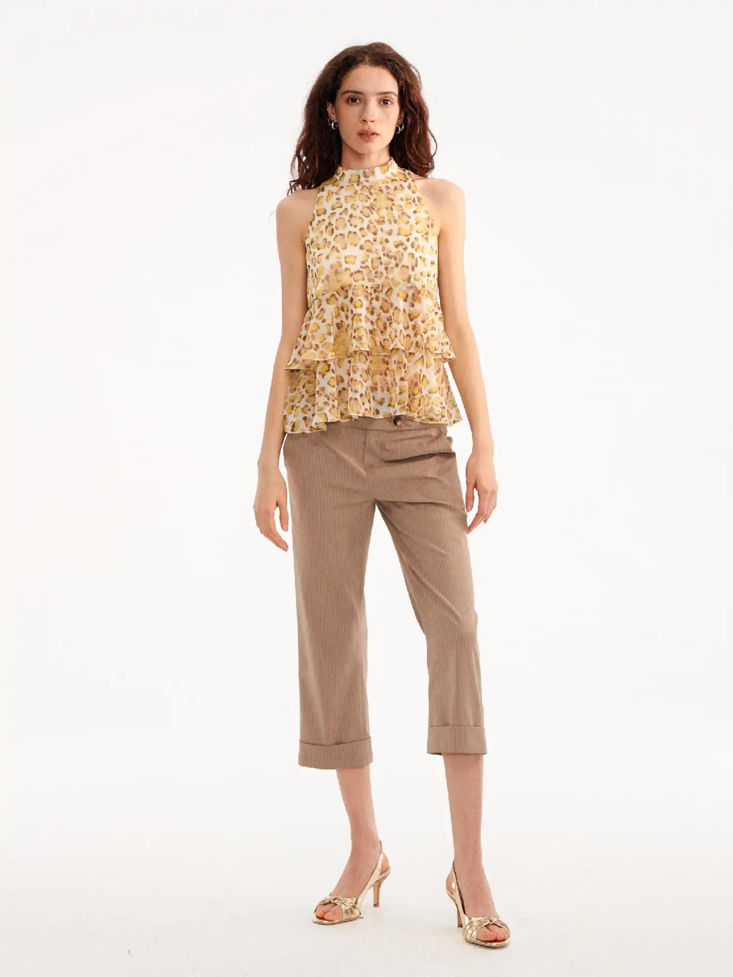 Muse Naps Pinstripe Wide Leg Capri Suit Trousers Pants | Canton Collective