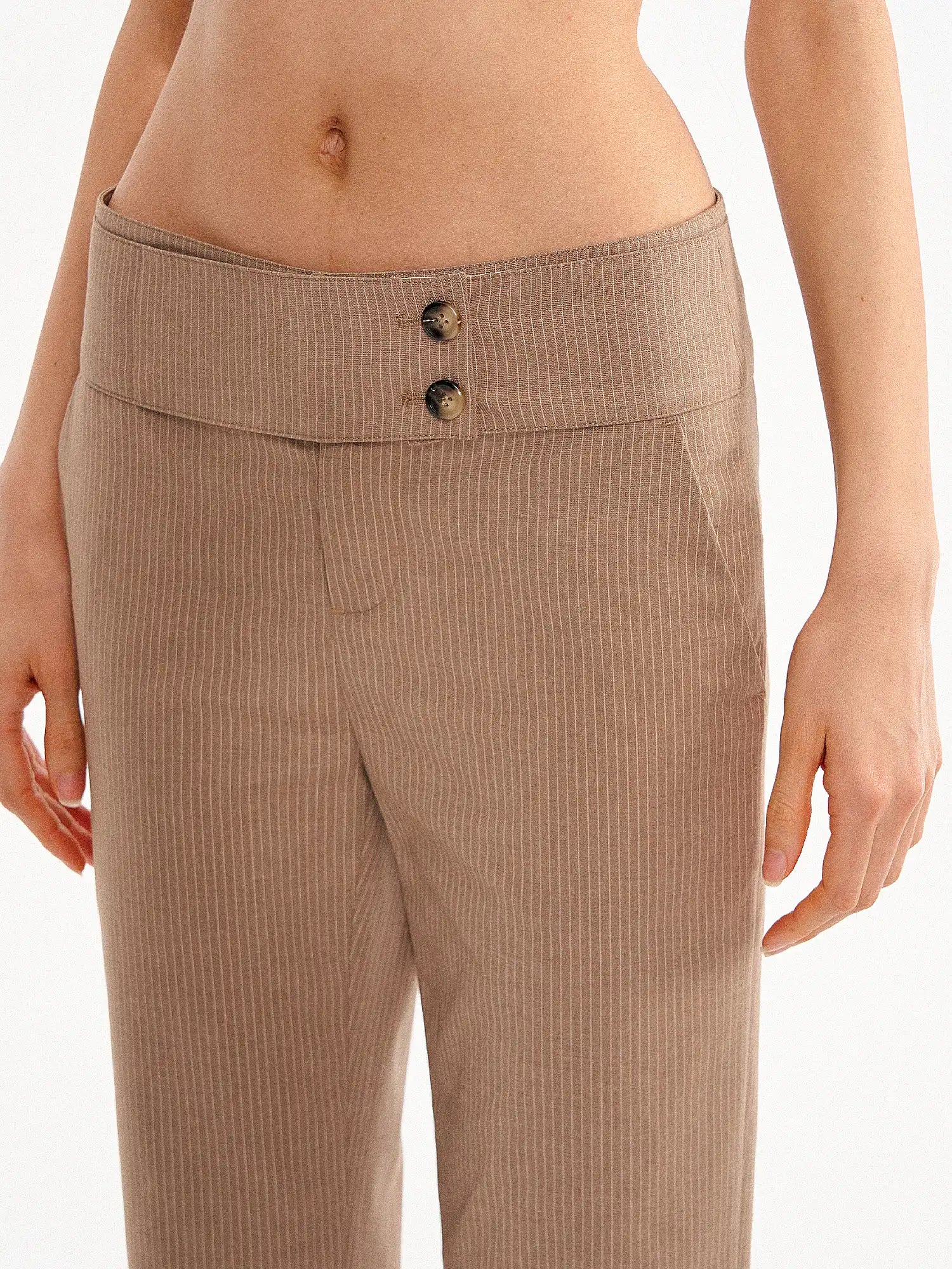 Muse Naps Pinstripe Wide Leg Capri Suit Trousers Pants | Canton Collective