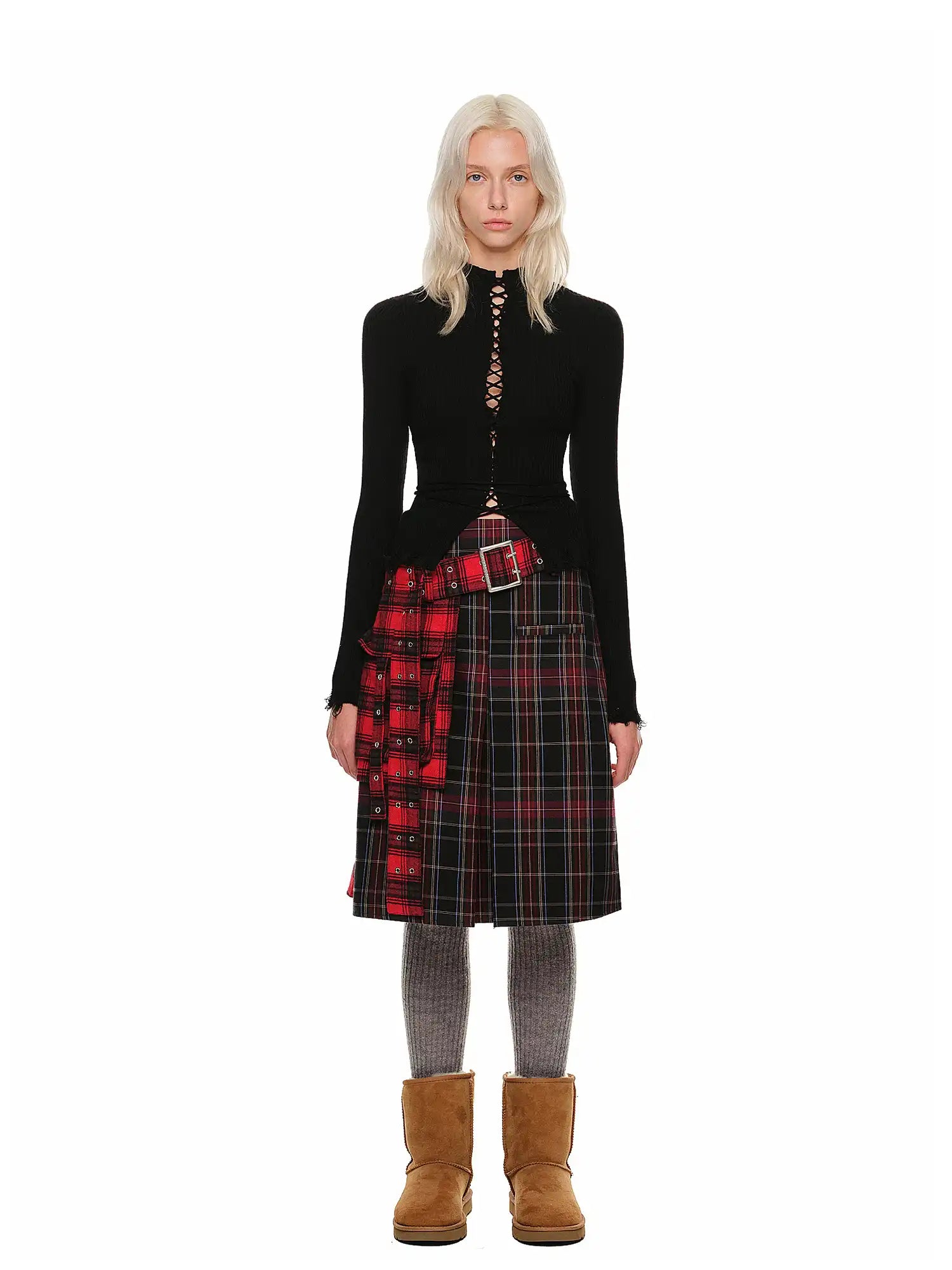 1Jinn Studio Plaid Belt with Oversized Pockets | Canton Collective