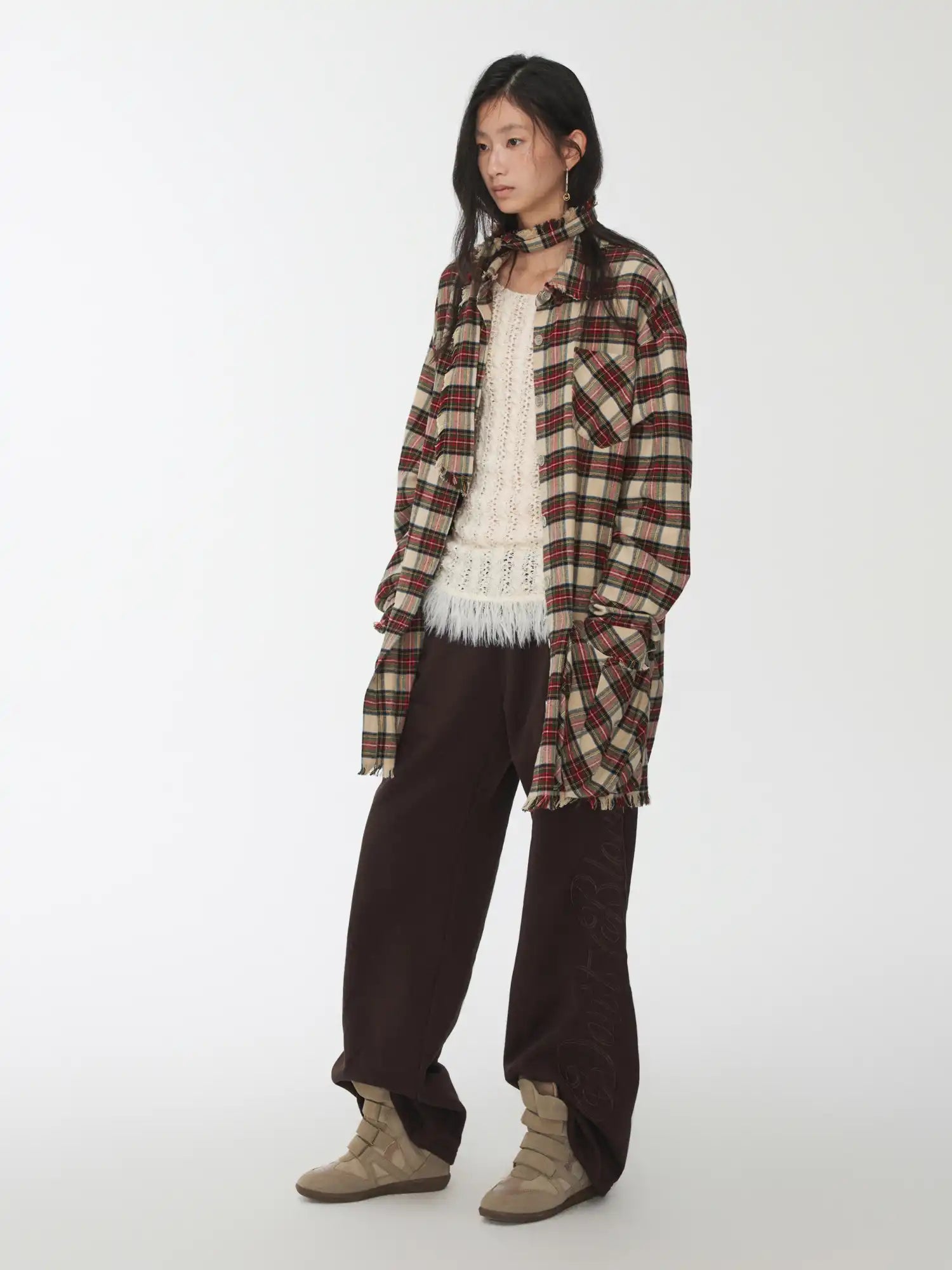 1Jinn Studio Plaid Frayed Shirt Dress | Canton Collective